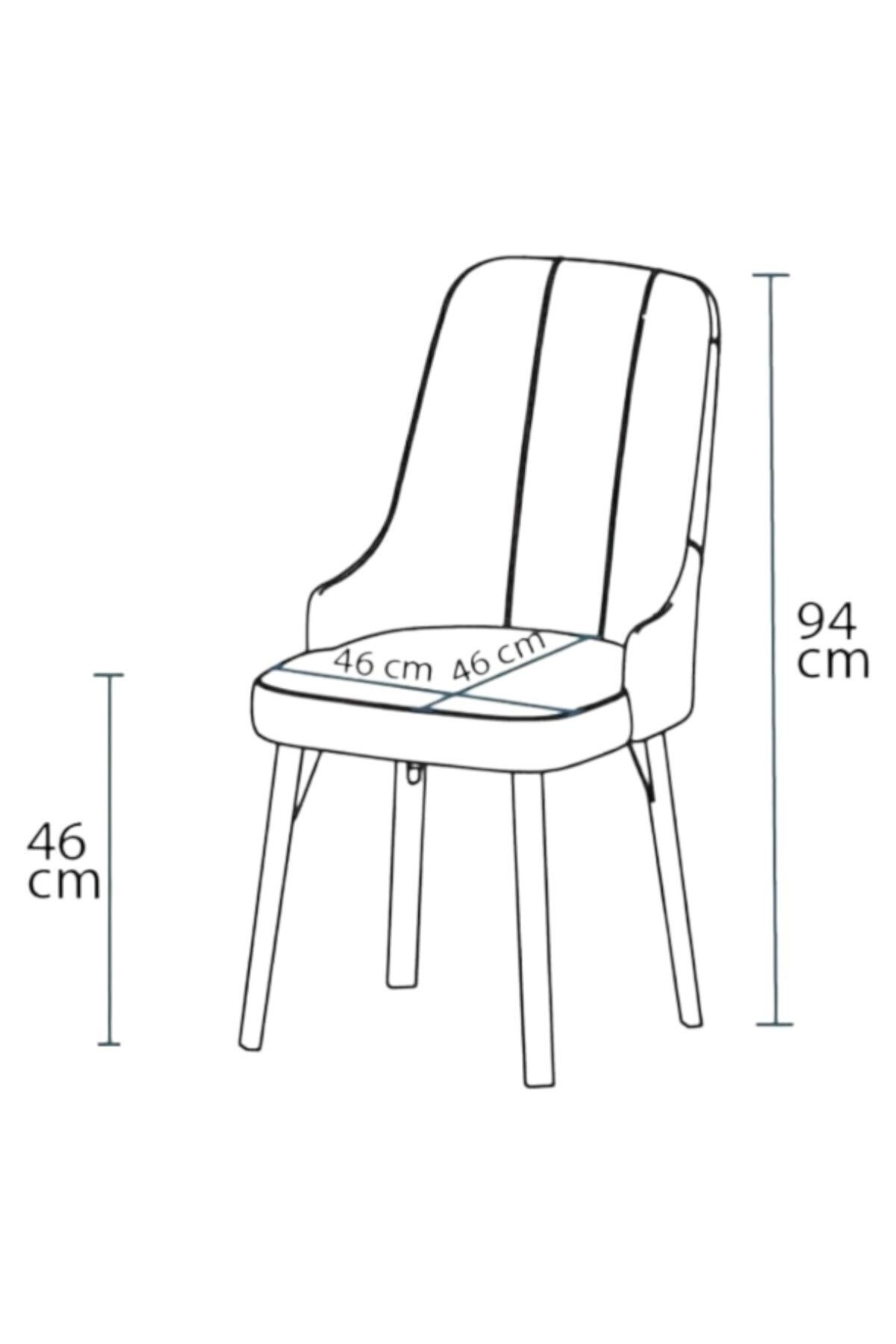 Monera Ceviz 80 x 132 Açılabilen MDF Masa Metal Ayaklı Mutfak Masası Takımı 4 Lacivert Sandalye-3