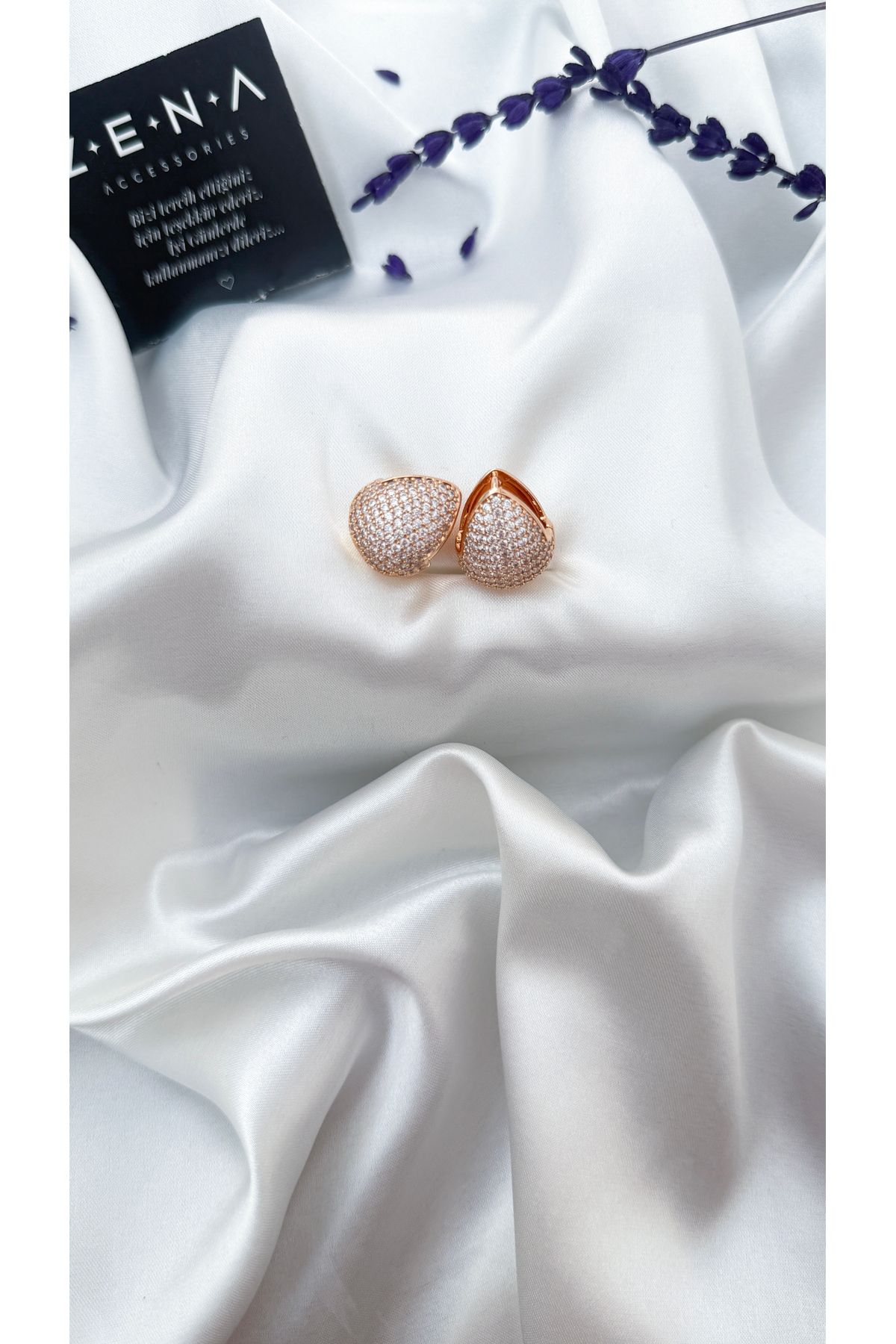 ZENA ACCESSORİES Vıp Midye Kabuk Rose Çelik Küpe