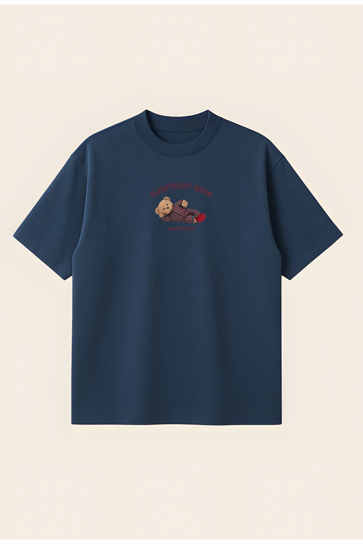 Moon Dancer Ralph Teddy Unisex %100 Organik Pamuklu Kalın Dokulu Oversize Bisiklet Yakalı T-shirt