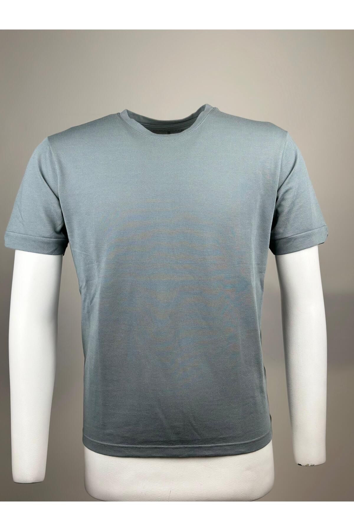 Manche Bisiklet Yaka Oxford T-Shirt 2512
