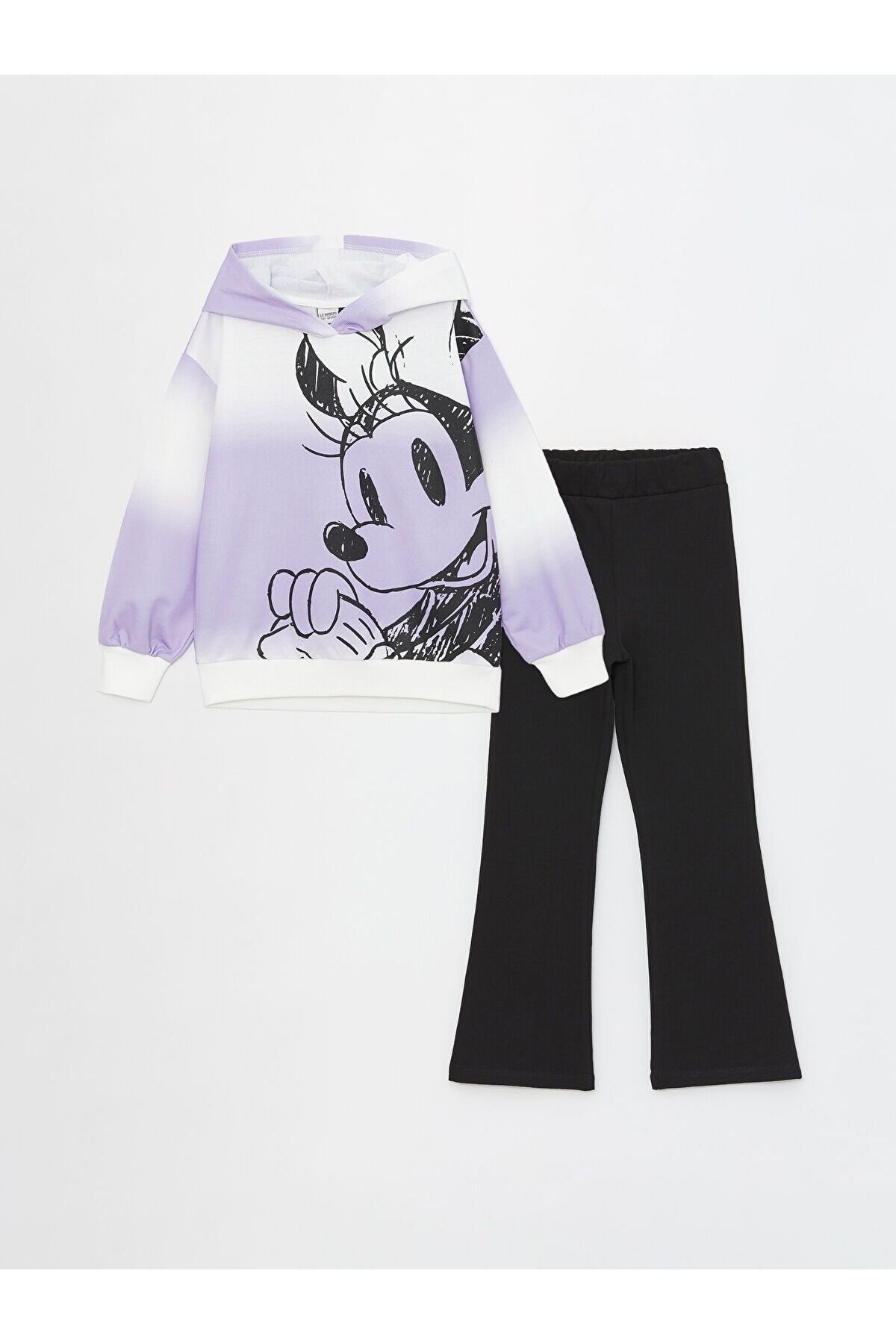 LC Waikiki Minnie Mouse Baskılı Kız Çocuk Hoodie ve Tayt