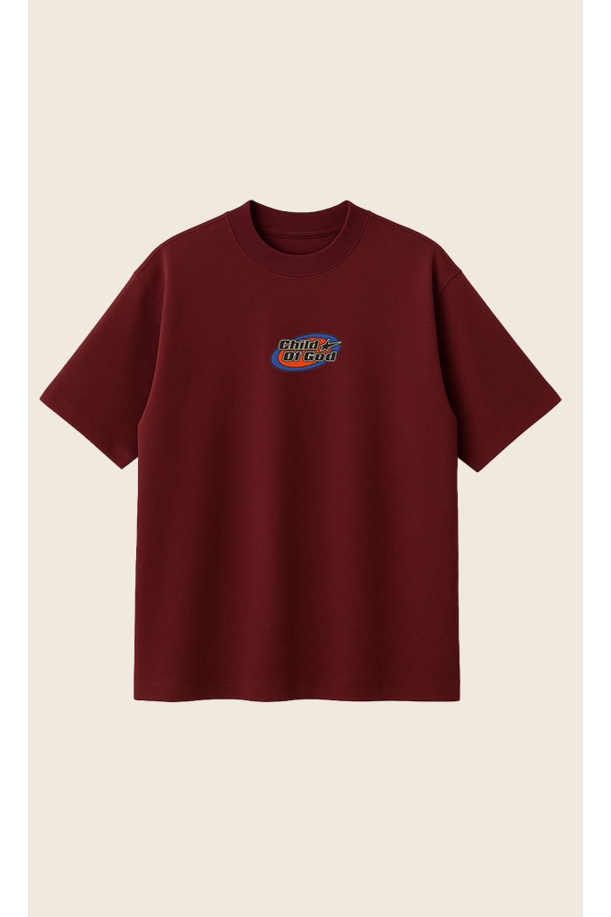 Moon Dancer Child Of God Unisex %100 Organik Pamuklu Kalın Dokulu Oversize Bisiklet Yakalı T-shirt