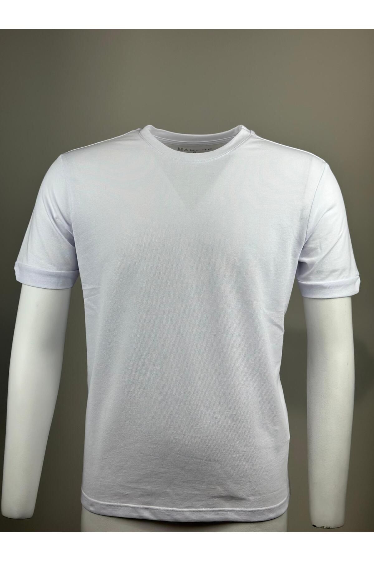 Manche Bisiklet Yaka Oxford T-Shirt 2512