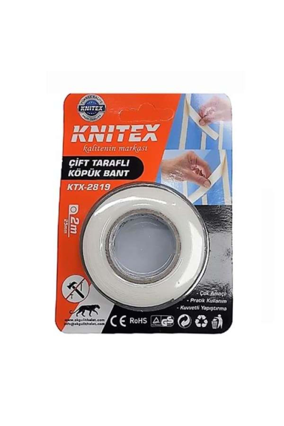 gnsstore Knitex Çift Taraflı Köpük Bant 25Mmx2M Ktx-2819