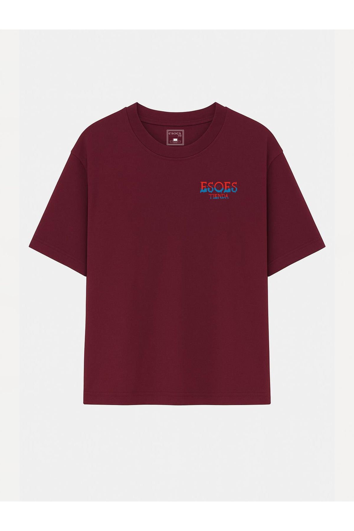 EsoesTienda Kadın Oversize Sırt Slogan Baskılı Pamuklu Tişört