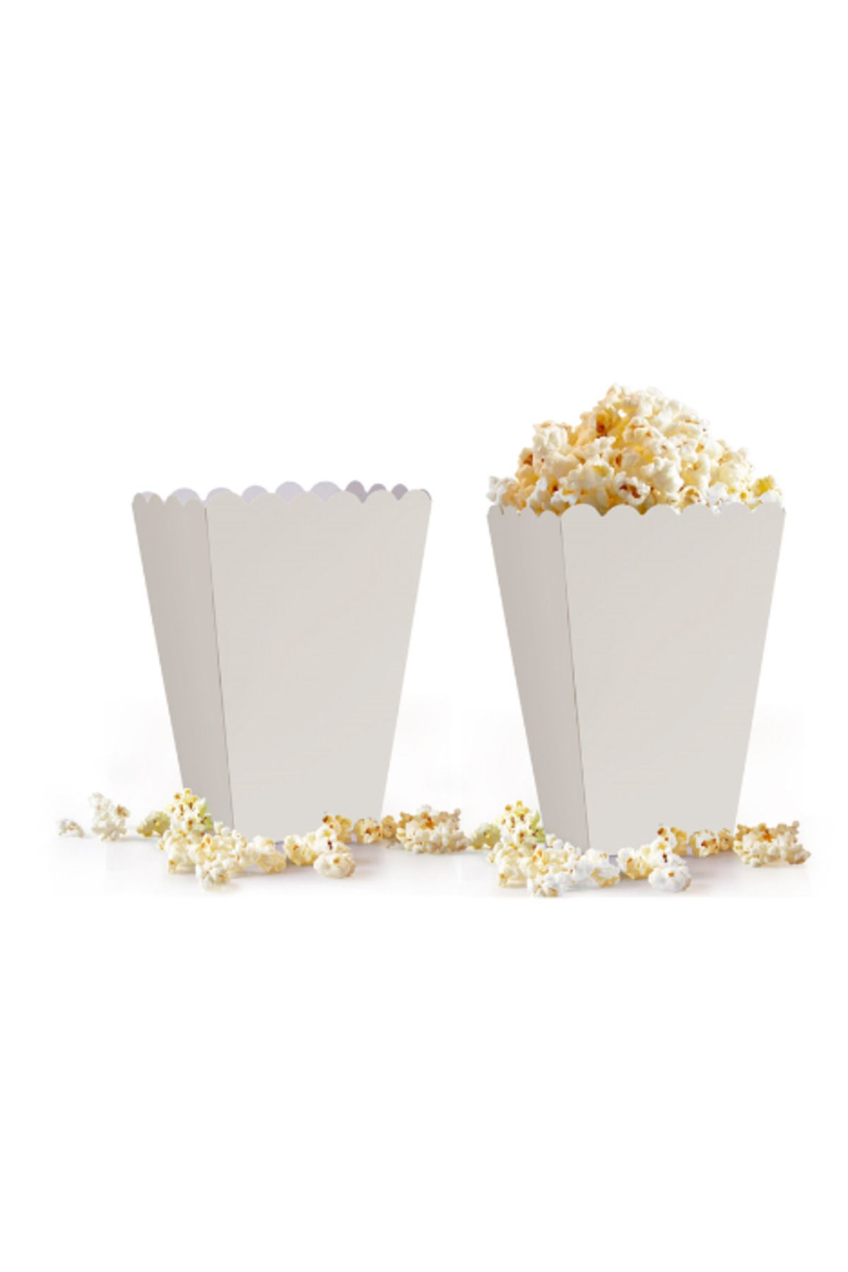 gnsstore Kika Popcorn Kutusu 8 Li Düz Beyaz