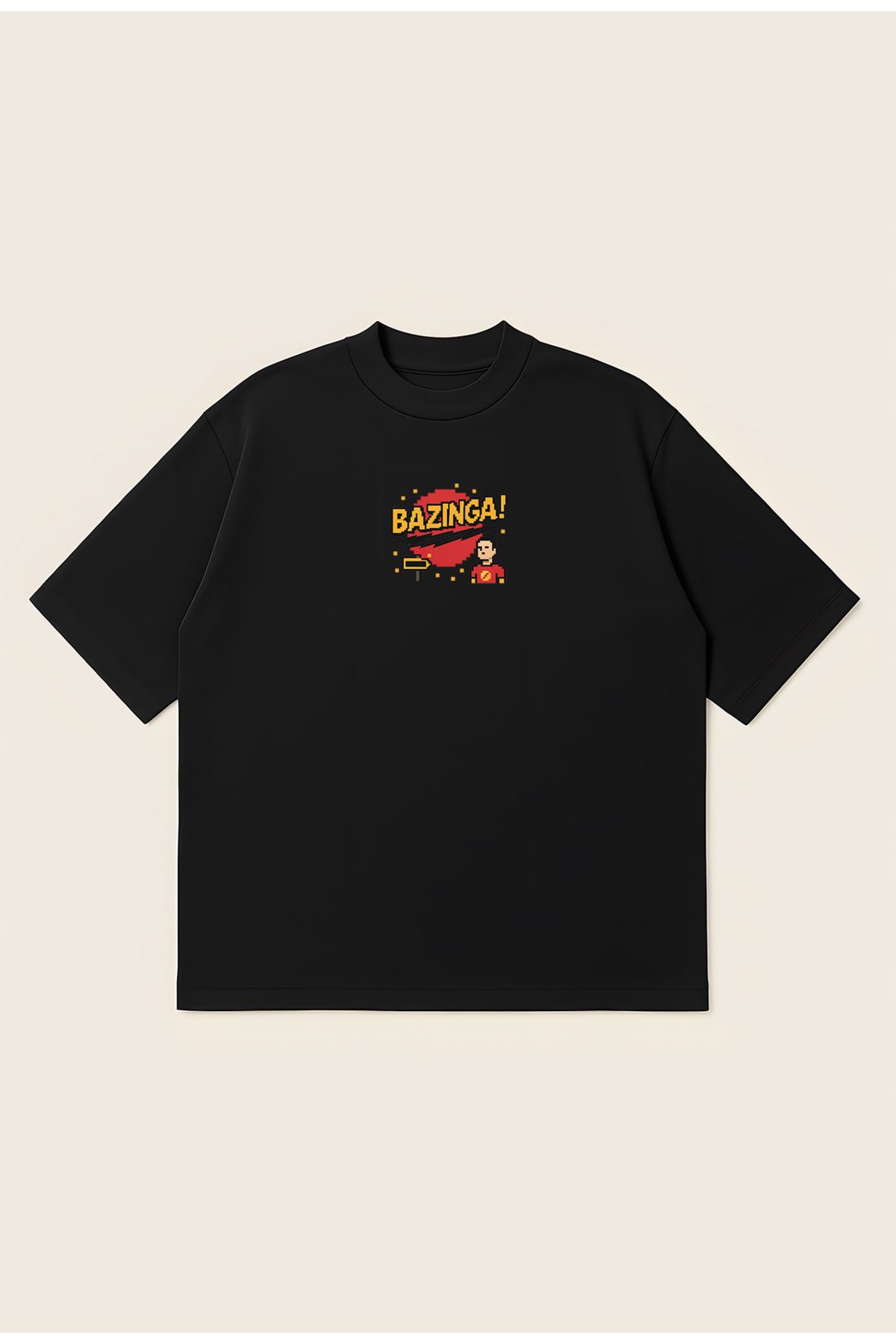 Moon Dancer The Big Bang Theory Bazinga Unisex %100 Organik Pamuklu Oversize Bisiklet Yakalı T-shirt
