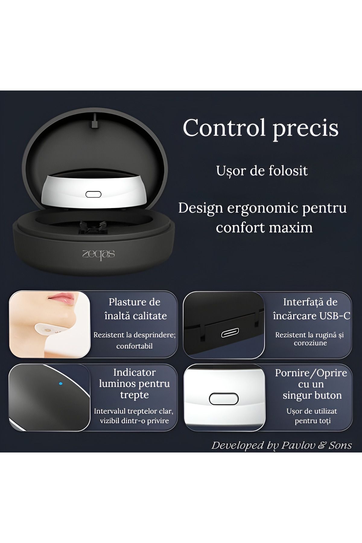 ZEQAS-Smart Antisforăit EMS USB – Portabil, Confortabil, Previne Sforăitul, Îmbunătățește Somnul 2