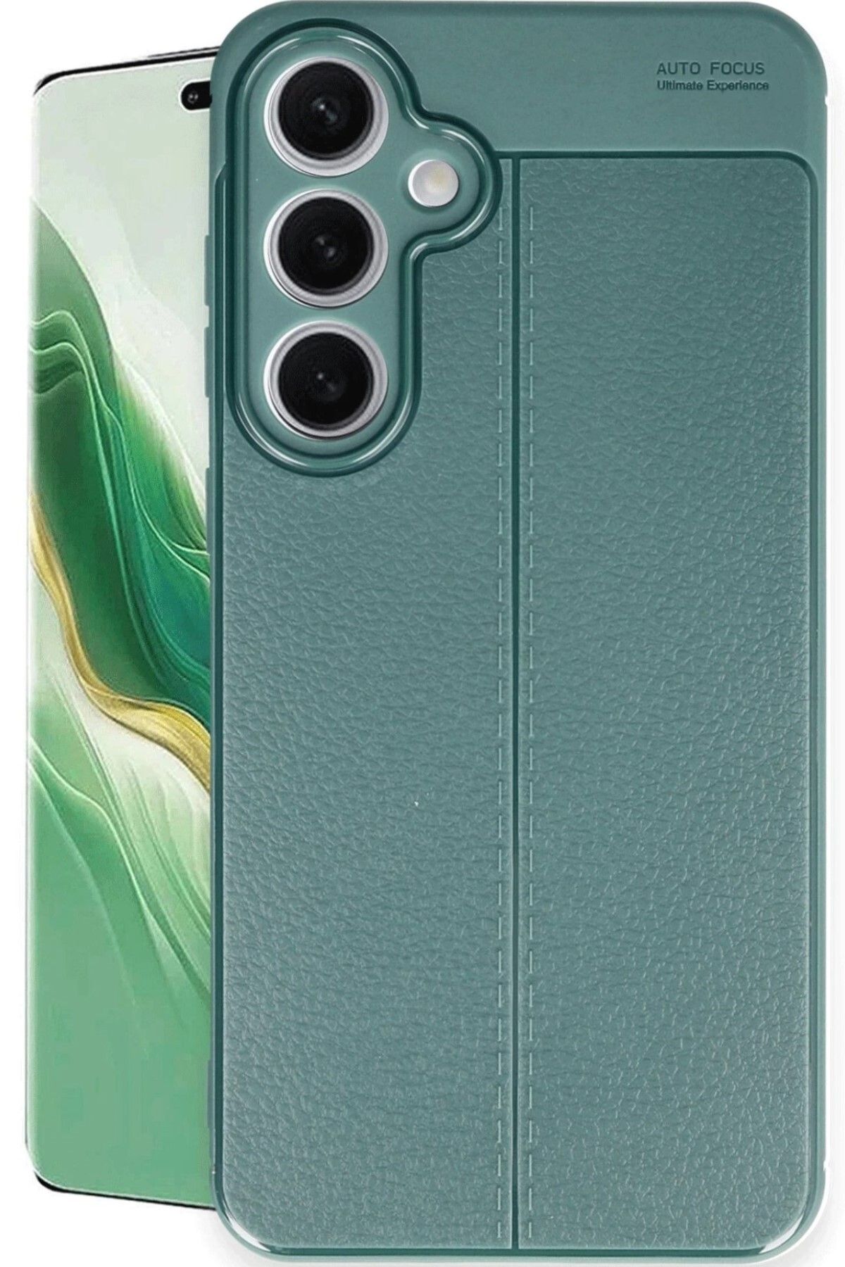 AKSEFİZZ Samsung Galaxy S24 FE Uyumlu Kılıf Sade Deri Tasarımlı Yumuşak Korumalı Kapak