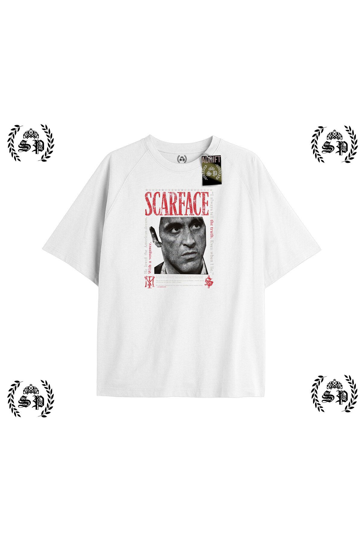 Tarzsokak Y2k YaralıYüz Baskılı Beyaz T-shirt
