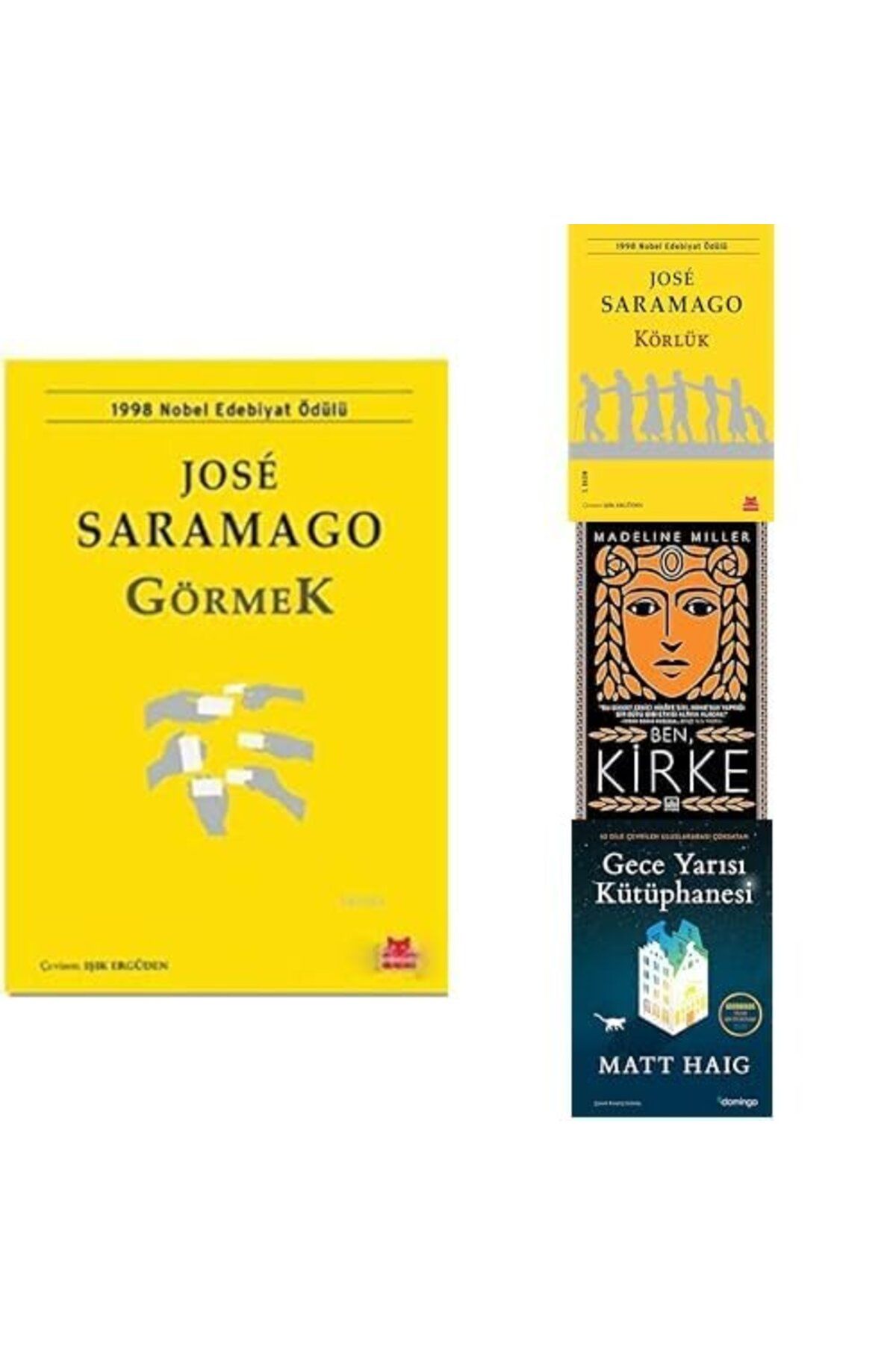 Koridor Yayıncılık JOSE SARAMAGO GORMEK + JOSE SARAMAGO KORLUK +BEN KIRKE + GECE YARISI KUTUPHANESI=4 SET