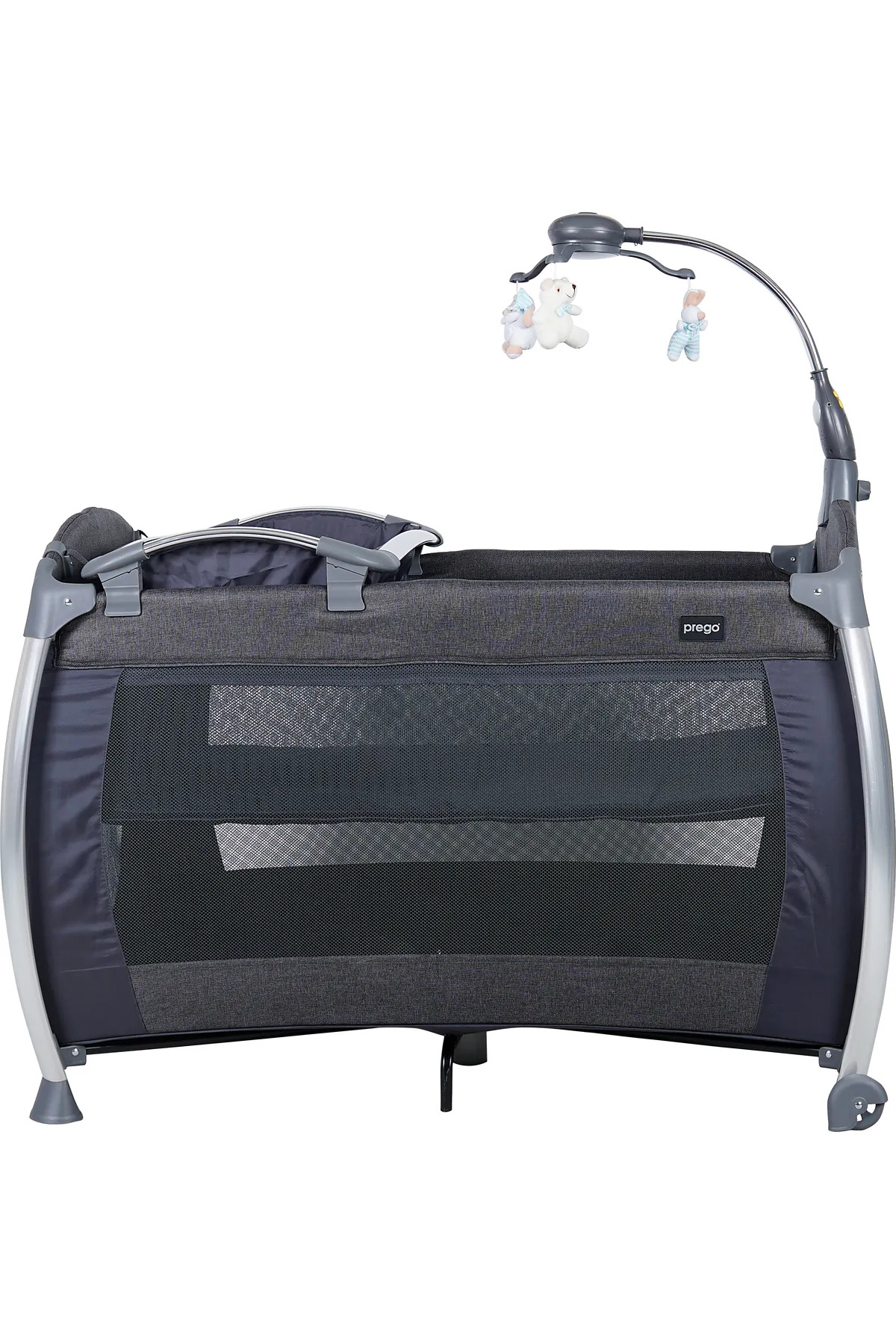 Prego 70*110 Alüminyum Kalın İskelet Dönence ve Alt Açmalı Park Yatak Oyun Parkı Beşik+ Yatak+ Oyuncak fotoğrafı 2 (önizleme)