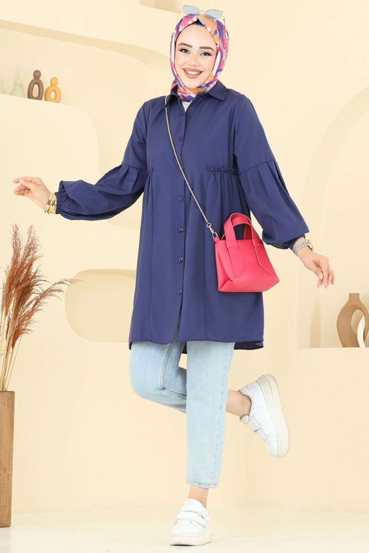 Modaselvim Gömlek Yakalı Tunik 3055KTR750 Laci
