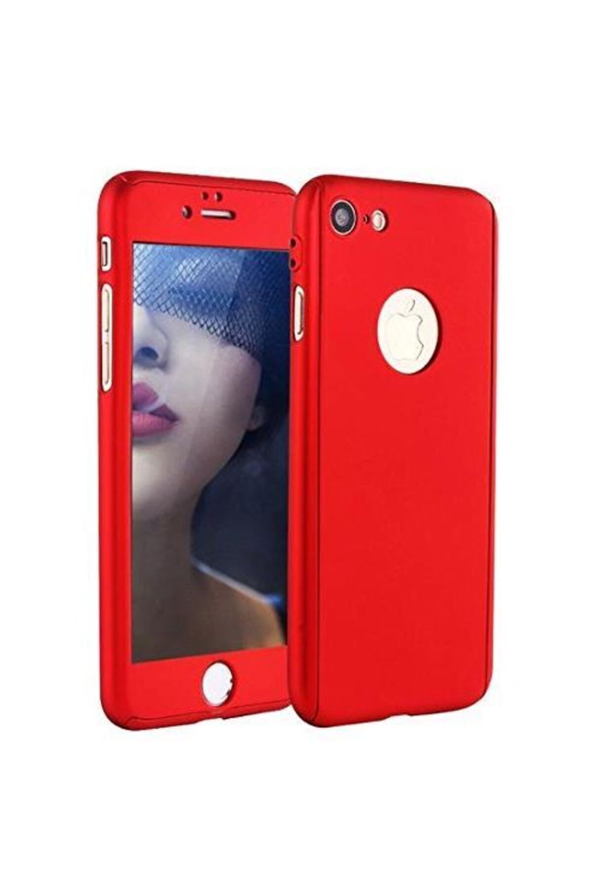 OEM-FullBody MyStyle Red case for Apple iPhone 8 full 360 degree coverage with free protective film 2