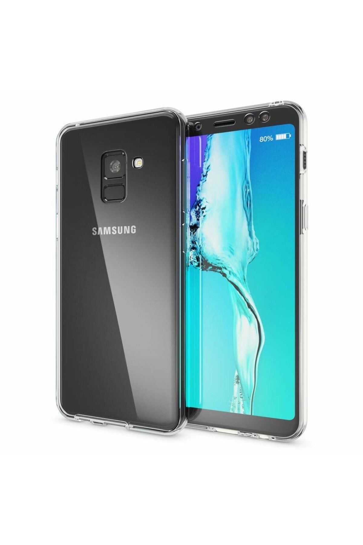 OEM-Full TPU 360° Case (front + back) for Samsung Galaxy A8 (2018), Transparent 2