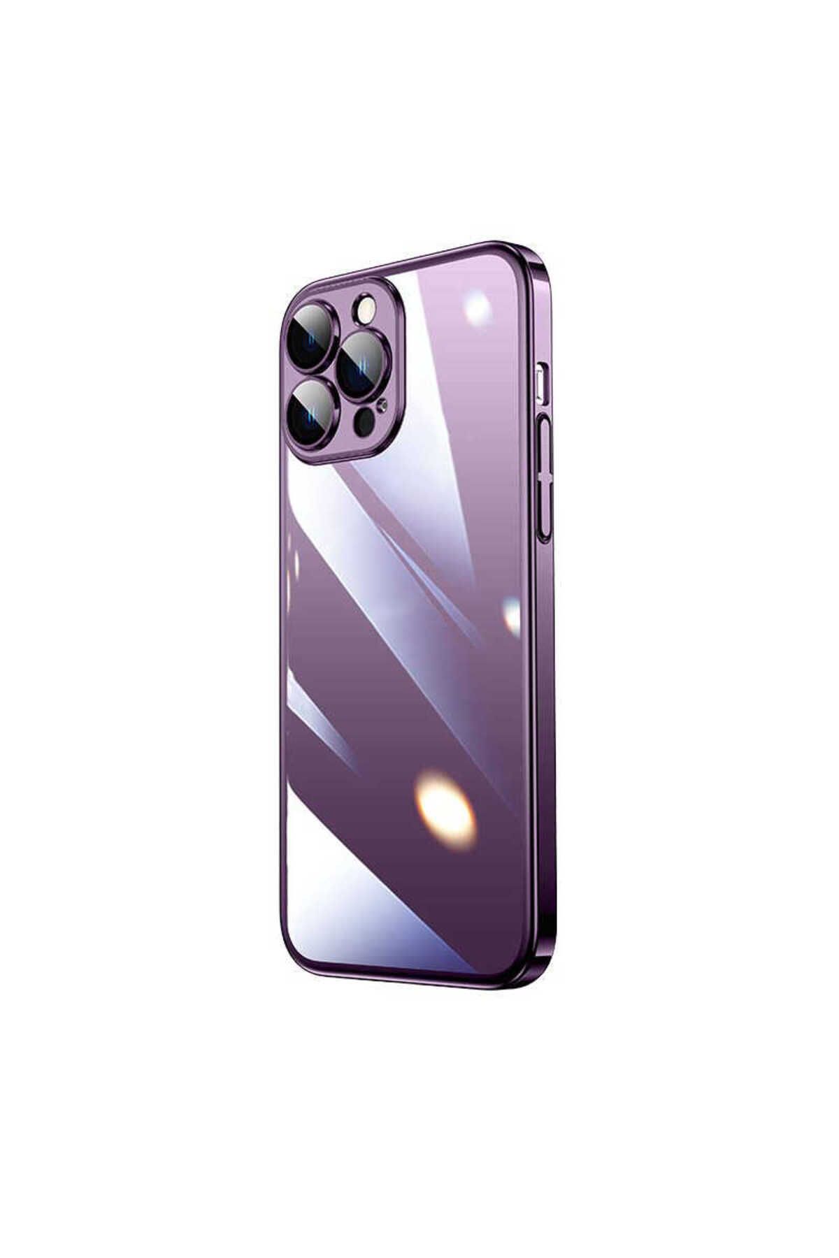 halkhouse İphone 14 Pro Max Kılıf Sert PC Renkli Çerçeveli Şık Riksos Kapak
