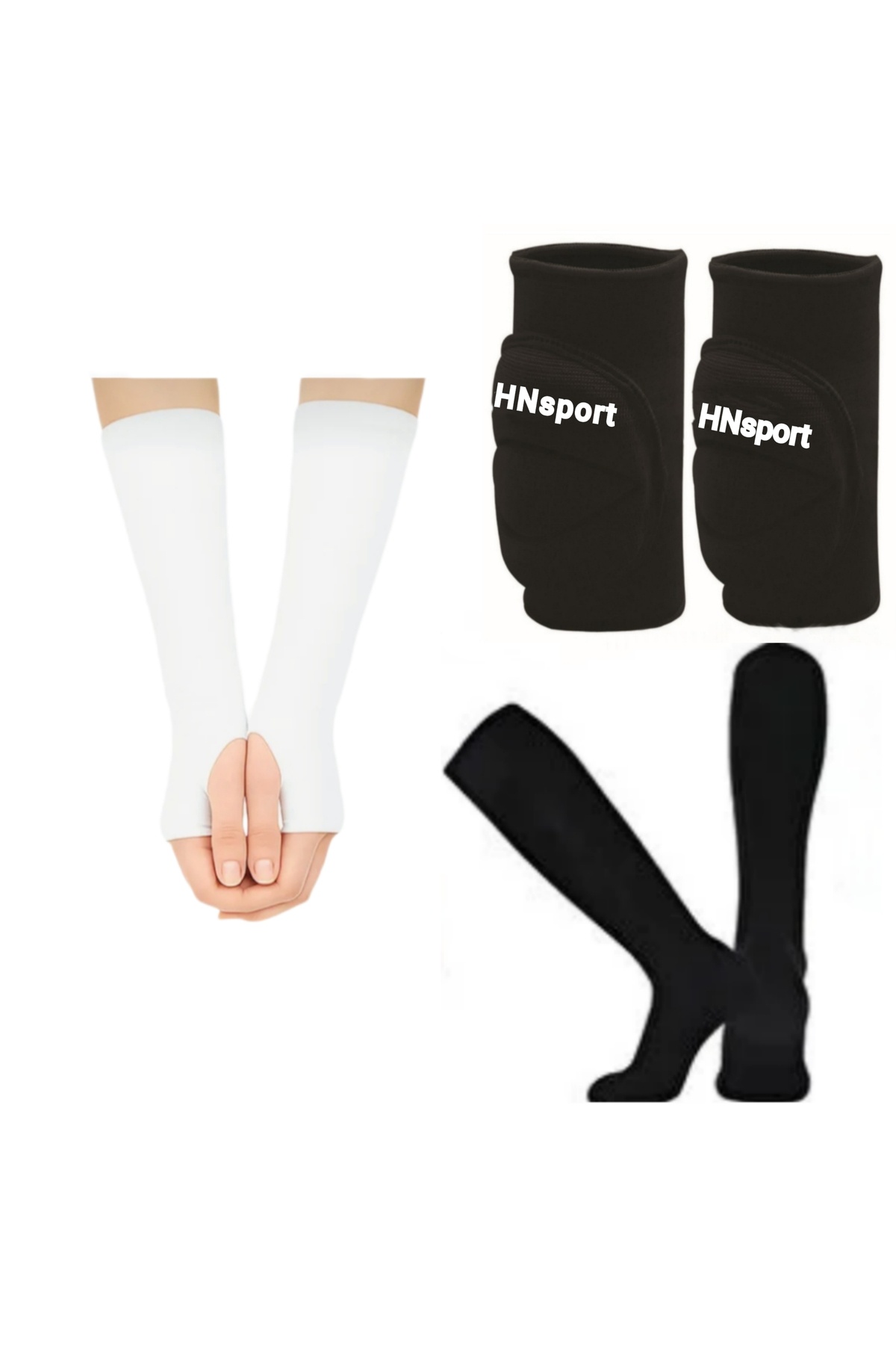 hn sport VOLEYBOL SETİ 1 ÇİFT DİZLİK+1 ÇİFT ELLİK+1 ÇİFT ÇORAP