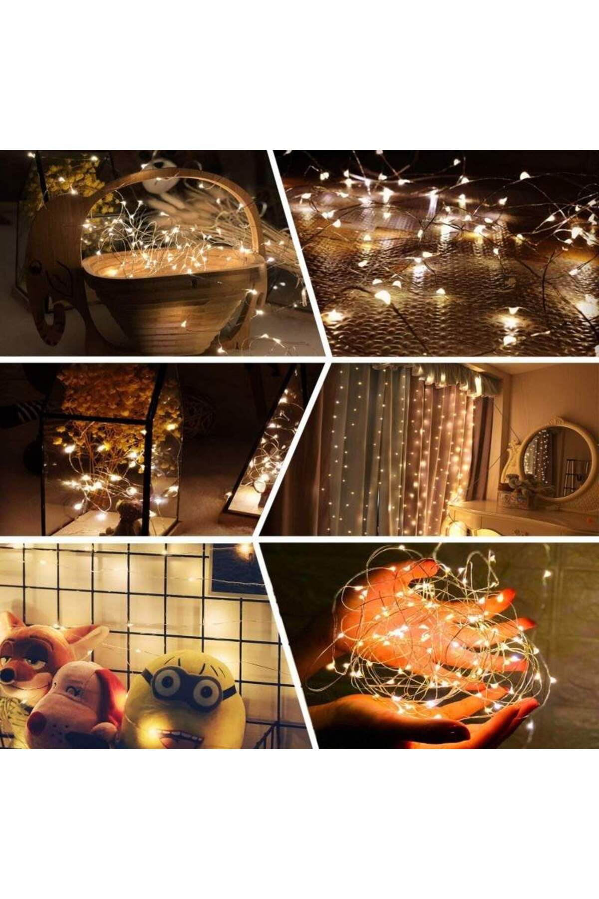 SIKS-Instalație de Crăciun, model de perdea, 8 efecte de lumină, franjuri, 300 led-uri, fir alb 5