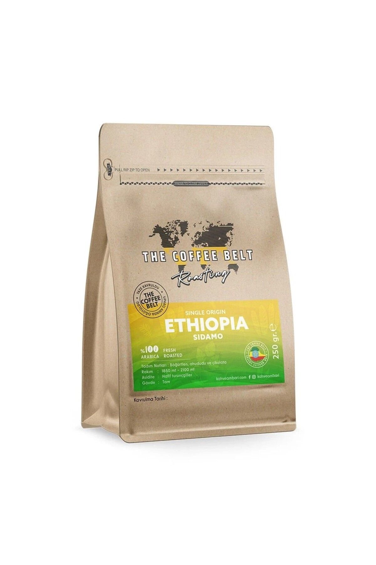 The Coffee Belt Etiyopya Sidamo Natural GR4 Yöresel Kahve 250 Gr