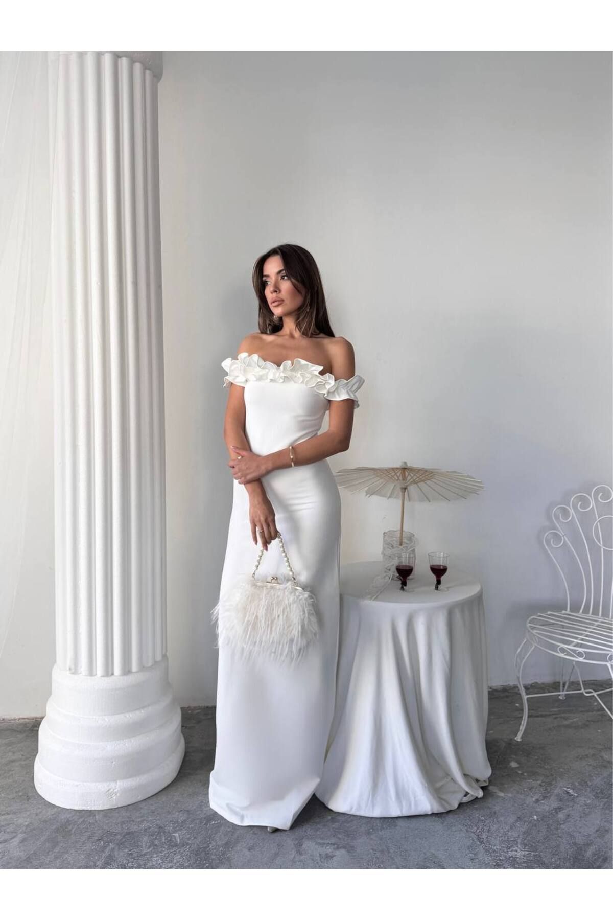 conconmoda Yuna Tasarım Uzun Atlas Elbise