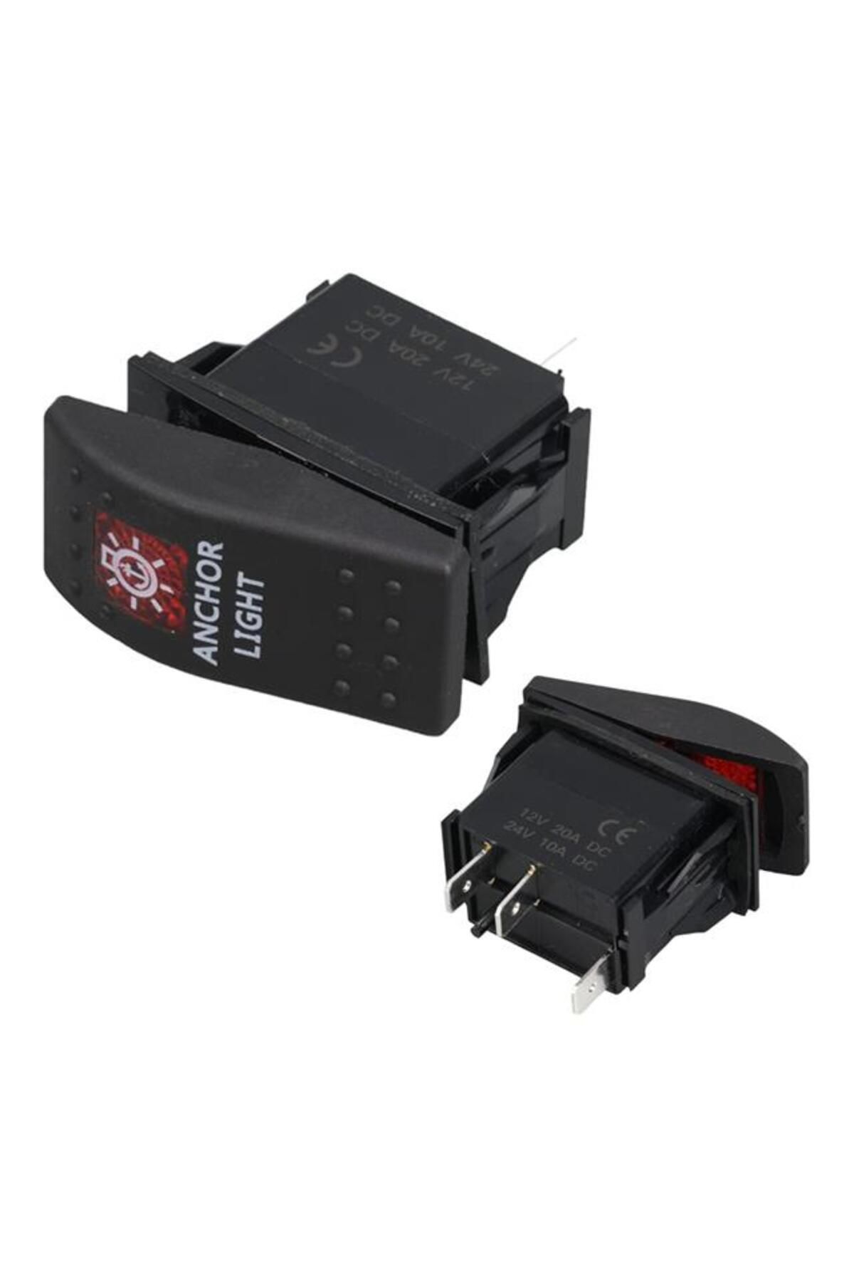 Angel Of Life ﻿﻿Deniz Feneri Sembollü Işıklı 3 Pinli On-Off 12-24V Marin Switch