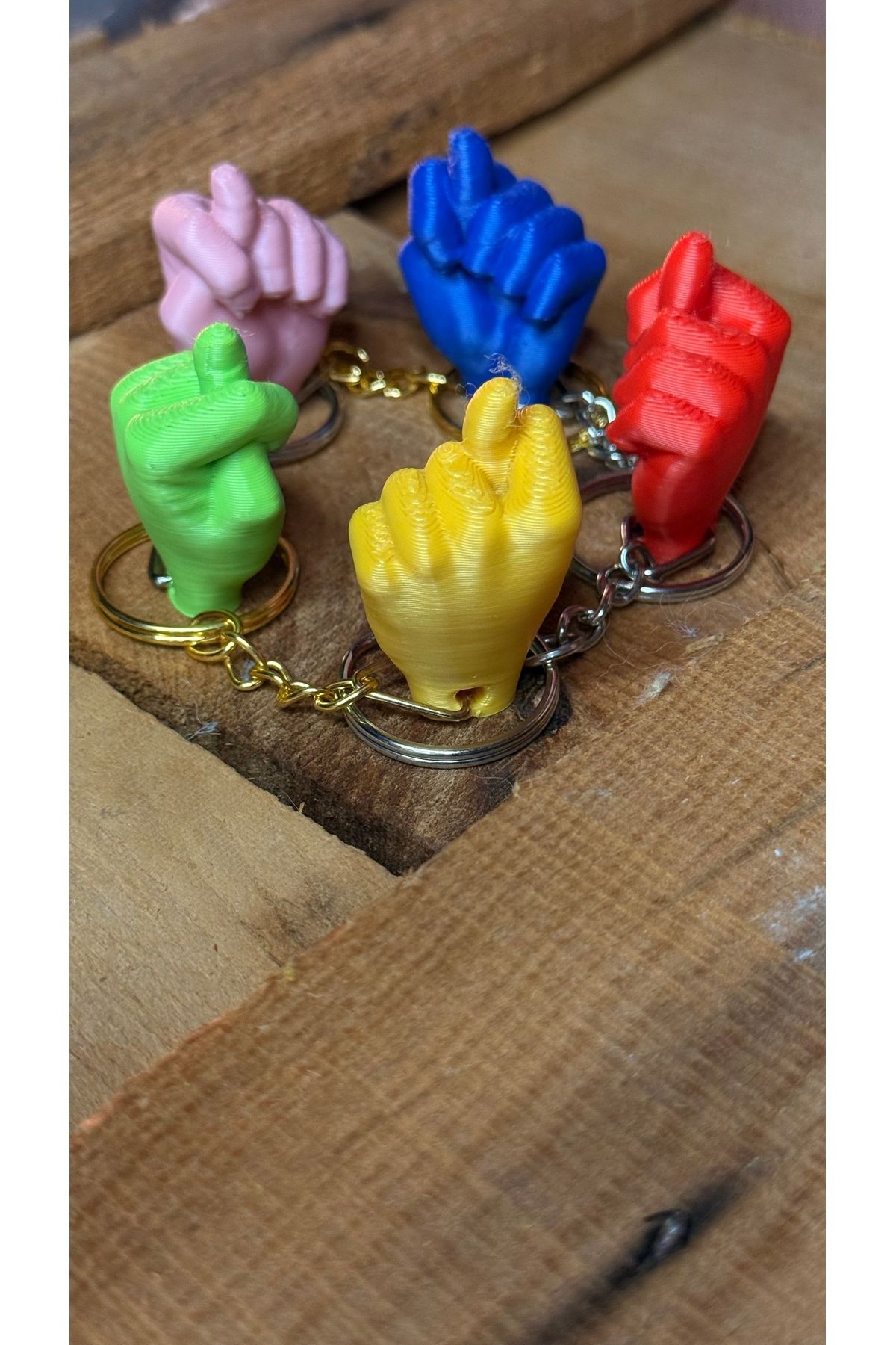 Chamelon Studio-Nah Pointed Keychain Model Set of 5 Colors (Blue, Yellow, Green, Pink, Red) |   Nah Keychain 4