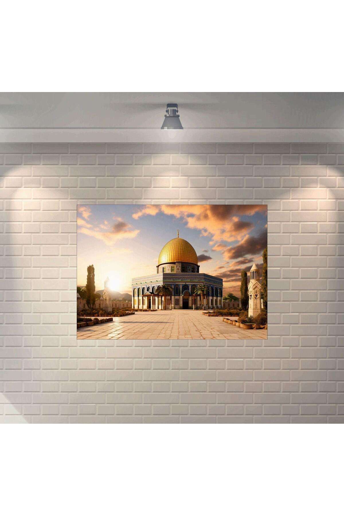 BBO REKLAM Mescid-i Aksa Camii Retro MDF Duvar Dekarasyon Tablosu