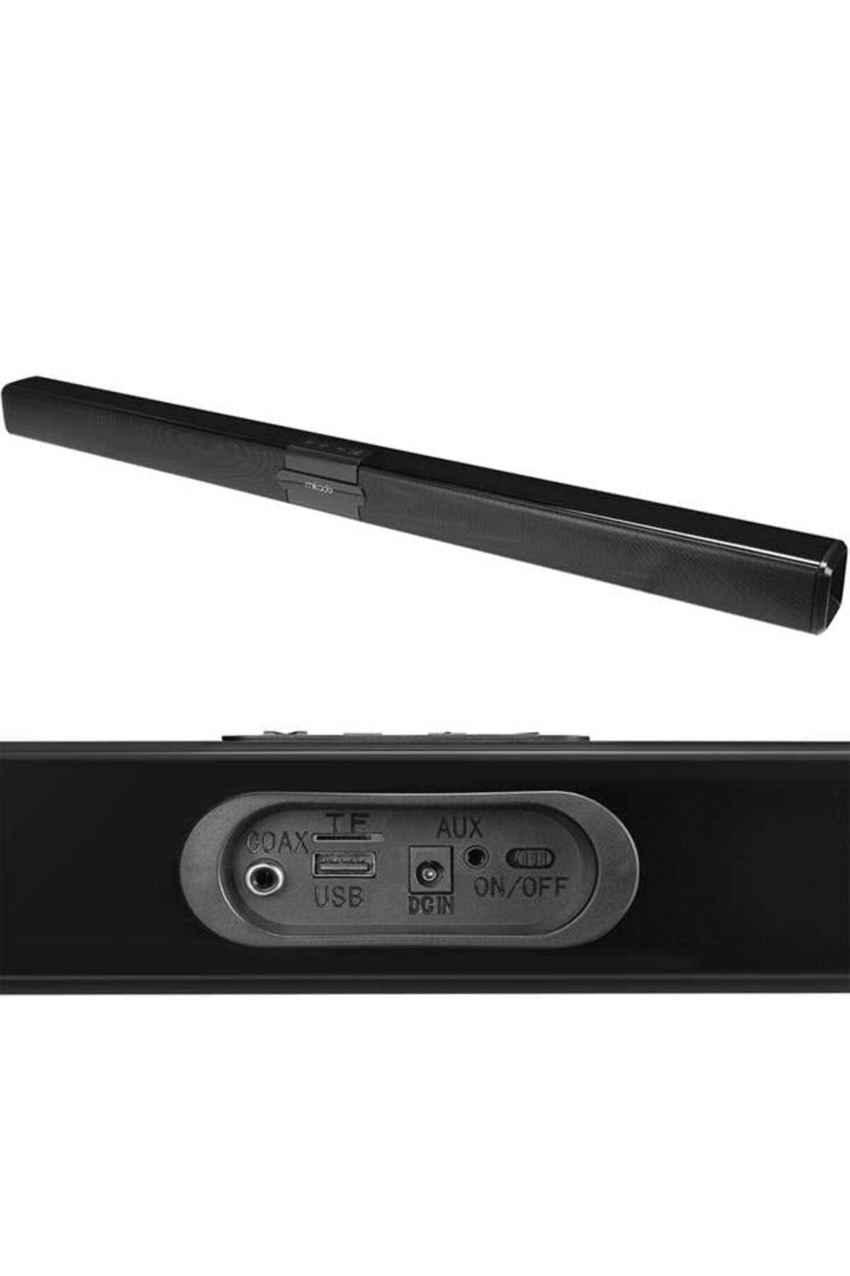 Mikado MD-SS101 Siyah 10Wx2 12V/1.5A Bluetooth Usb Aux SD Kart Girişli Ev Sinema Soundbar Hoparlör