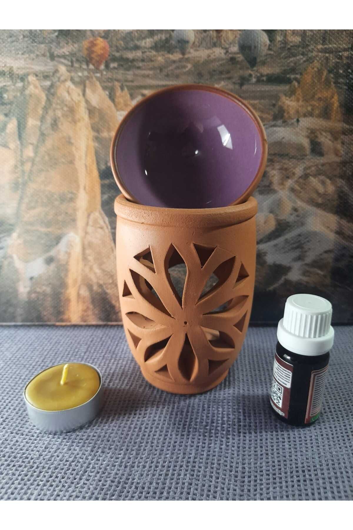 SerenityHaven Yaşam Çiçeği Model Toprak Buhurdanlık Set