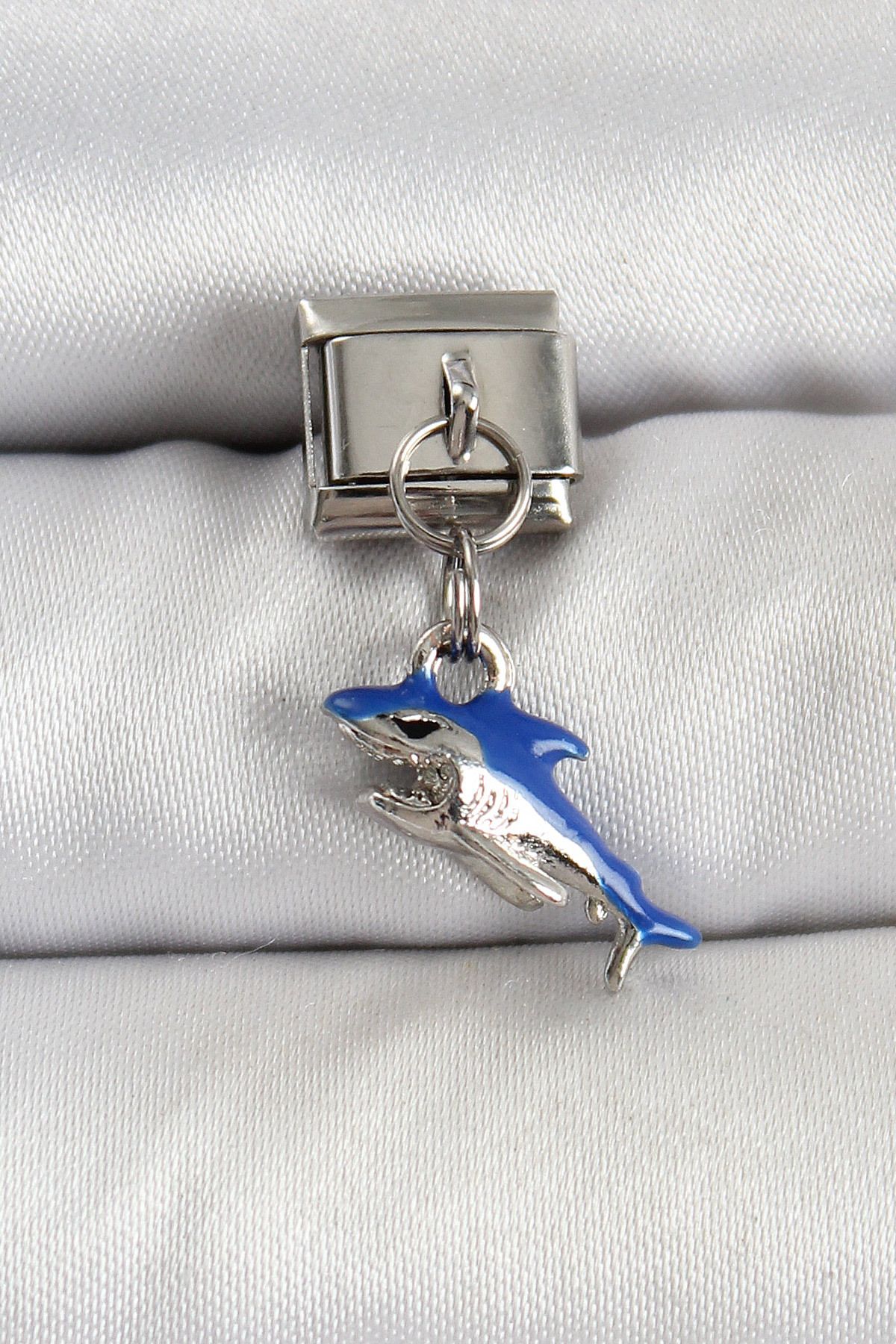 Angel Of Life 316L Çelik Sallantılı Köpekbalığı Model Gümüş Renk Nomination Charm - TJ-BC1463