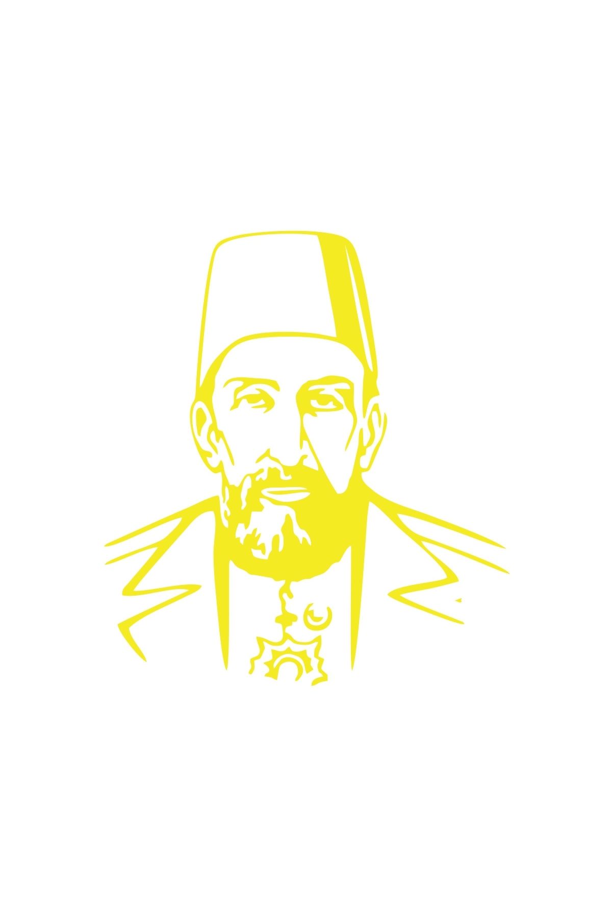 Reysa Tasarım 2.Abdülhamit Silüet Sticker 17x17 Cm Sarı