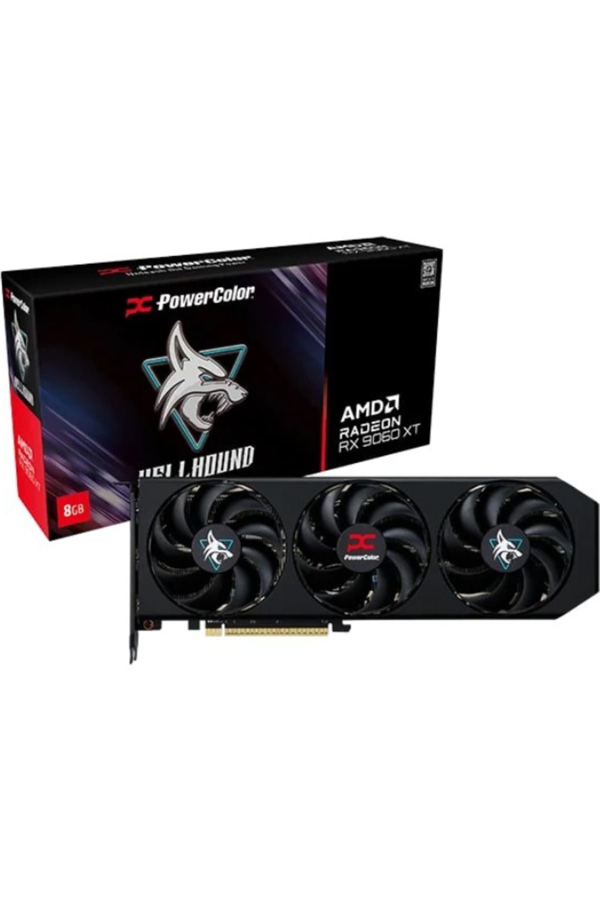 POWERCOLOR HELLHOUND RADEON RX9060XT 8G-L/OC GDDR6 128Bit Gaming (Oyuncu) Ekran Kartı
