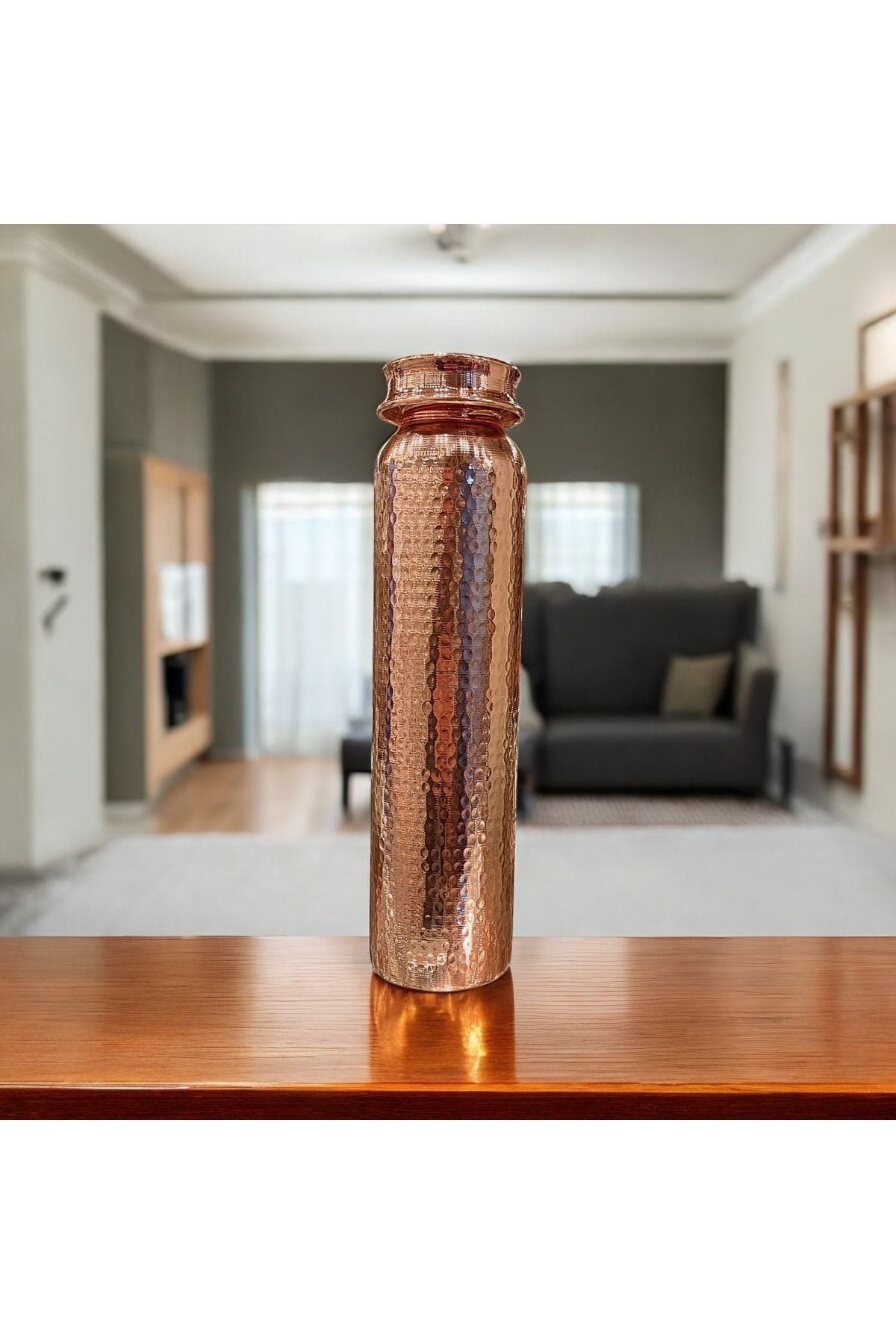 Bakır Center Bakır Su Matarası Bakır Matara Bakır Su Şişesi Erzurum Dövme Bakır Şişe 550 ML Bakır Termus