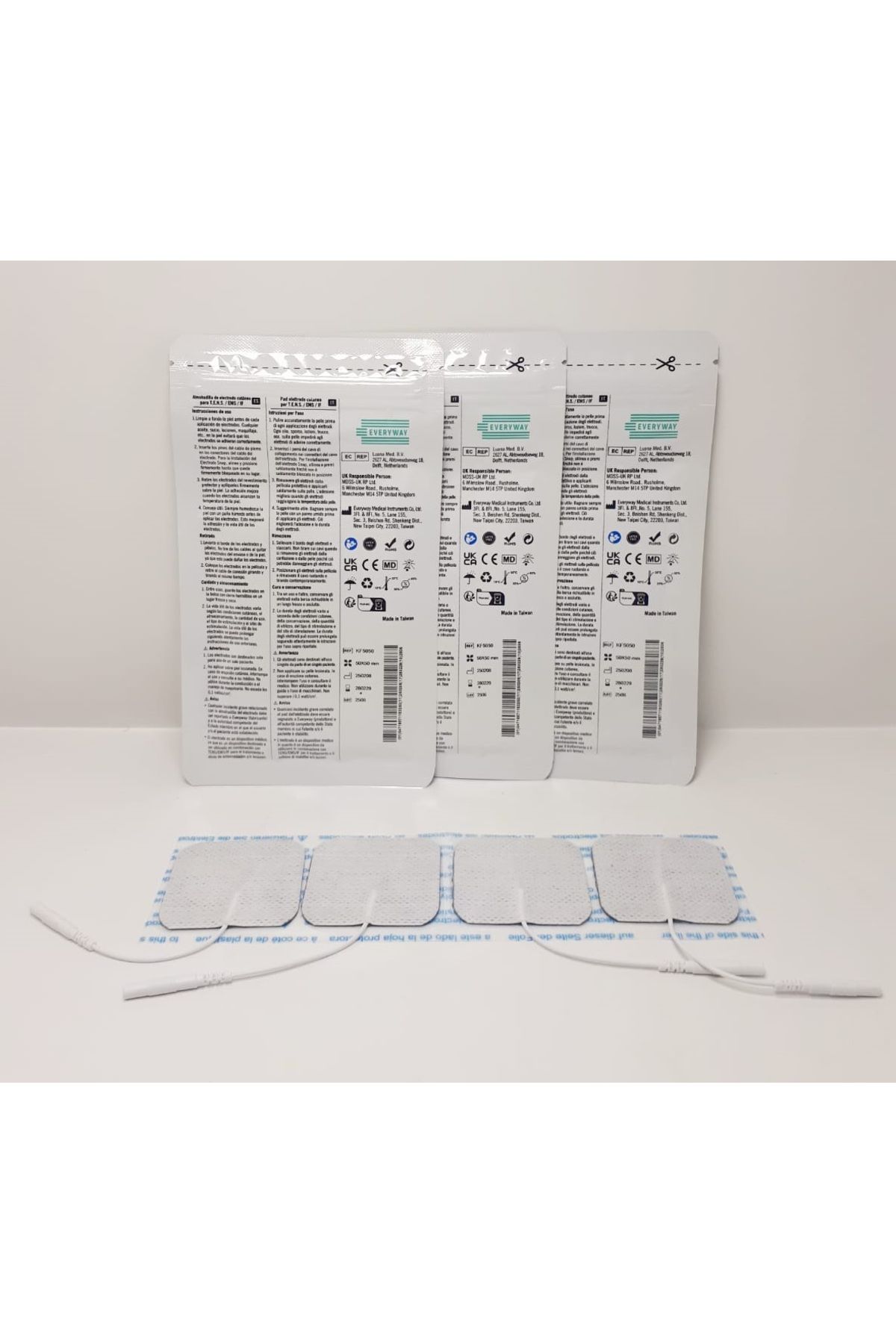 Everyway Tens Elektrod Pedi 5x5 cm Kablolu 4lü Paket 3 Adet