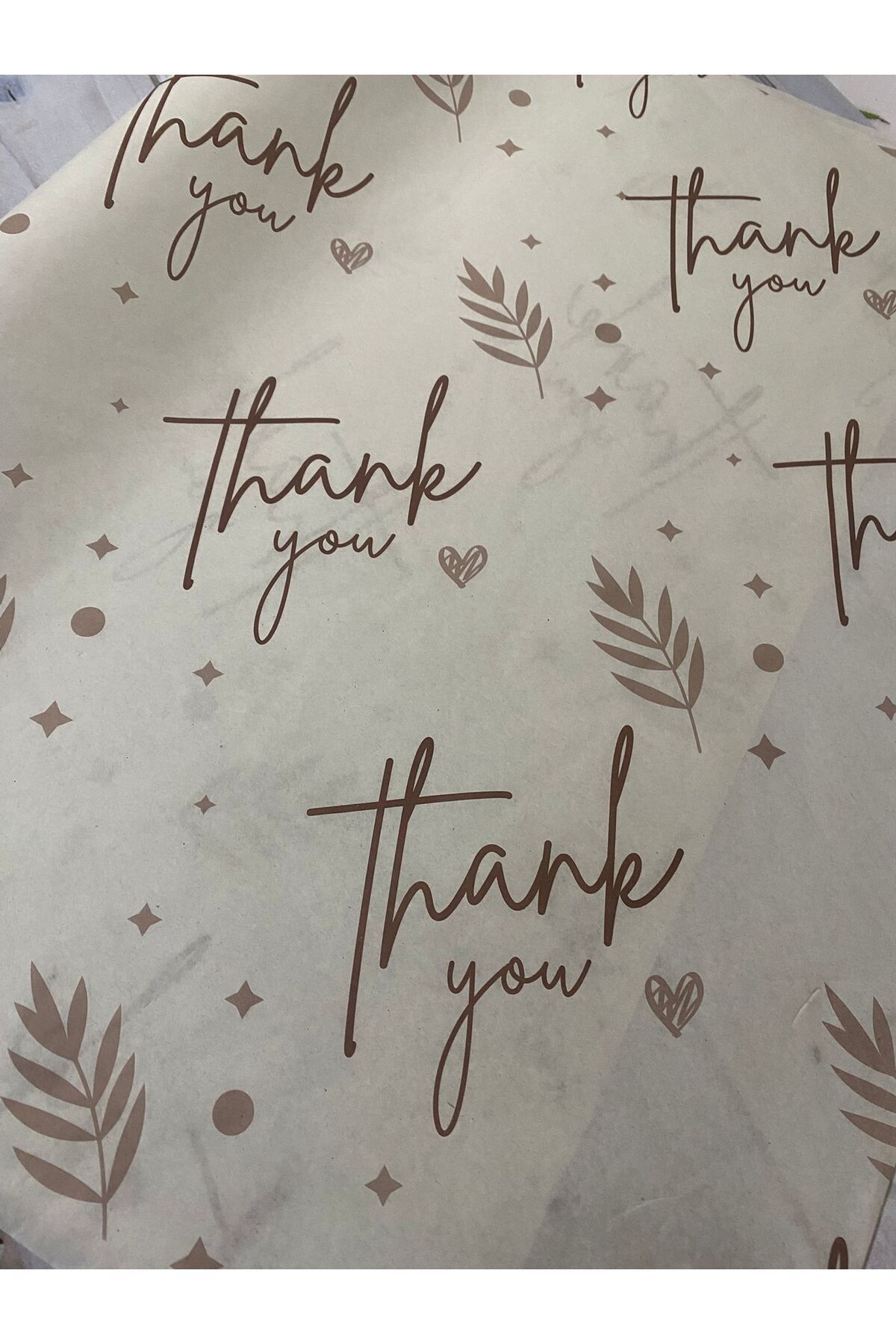 faela etiket tasarım paketleme Thank You Pelur Kağıt - 100 adet - Vizon