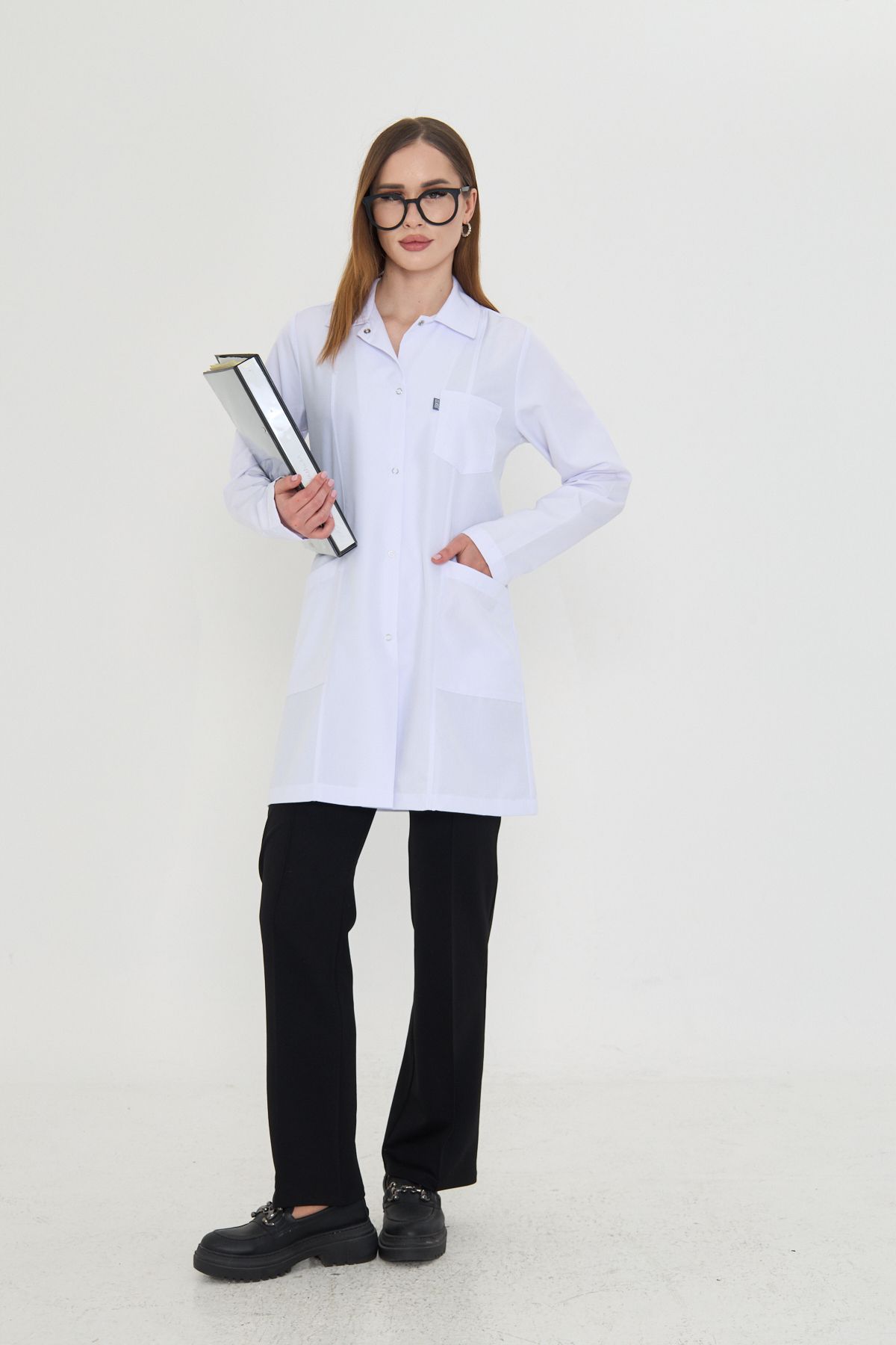 Class Üniforma Beyaz Hemşire Eczacı Doktor Öğretmen Önlüğü - Polo Yaka
