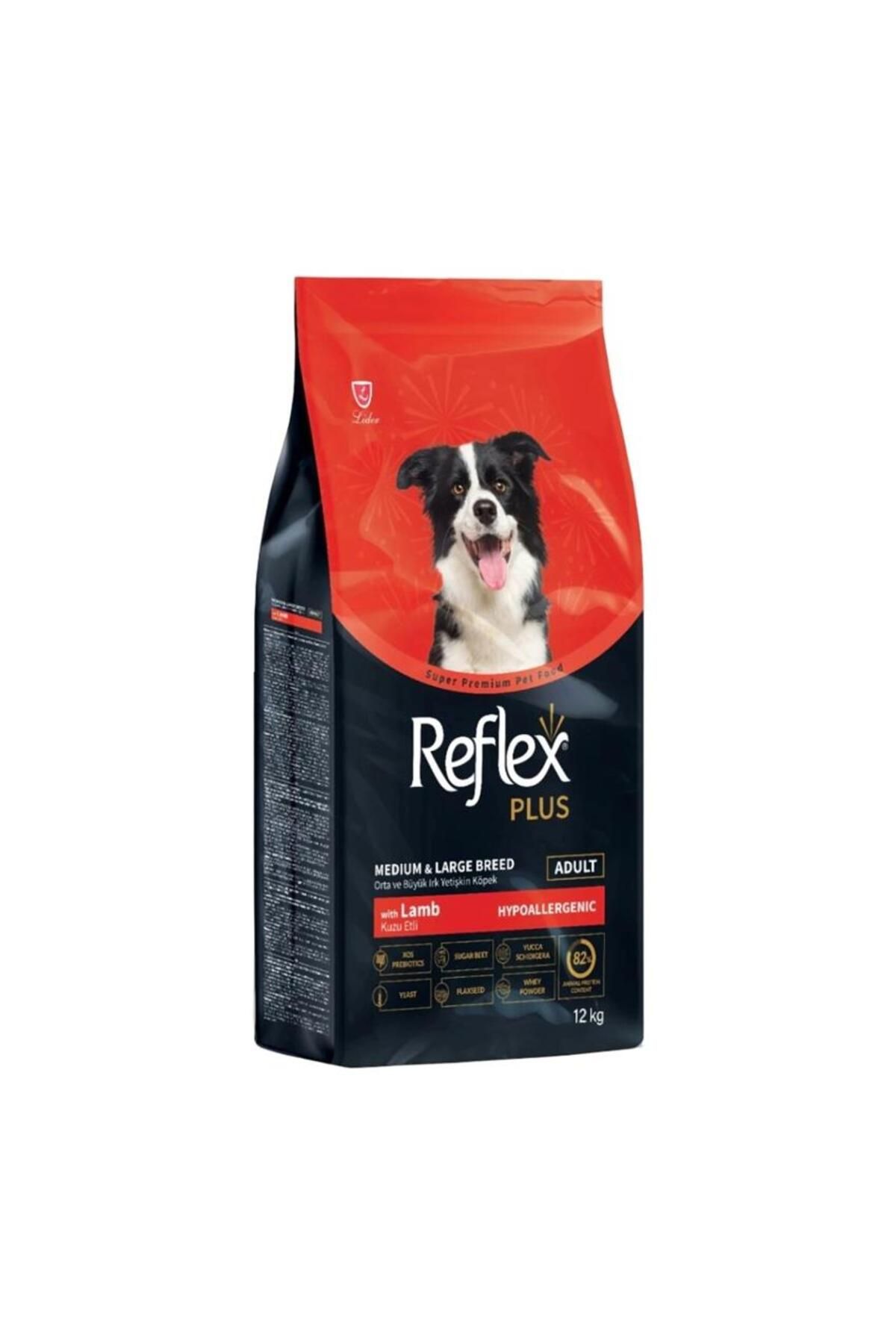 Reflex Plus Kuzu Etli Orta ve Büyük Irk Yetişkin Köpek Maması 12 Kg