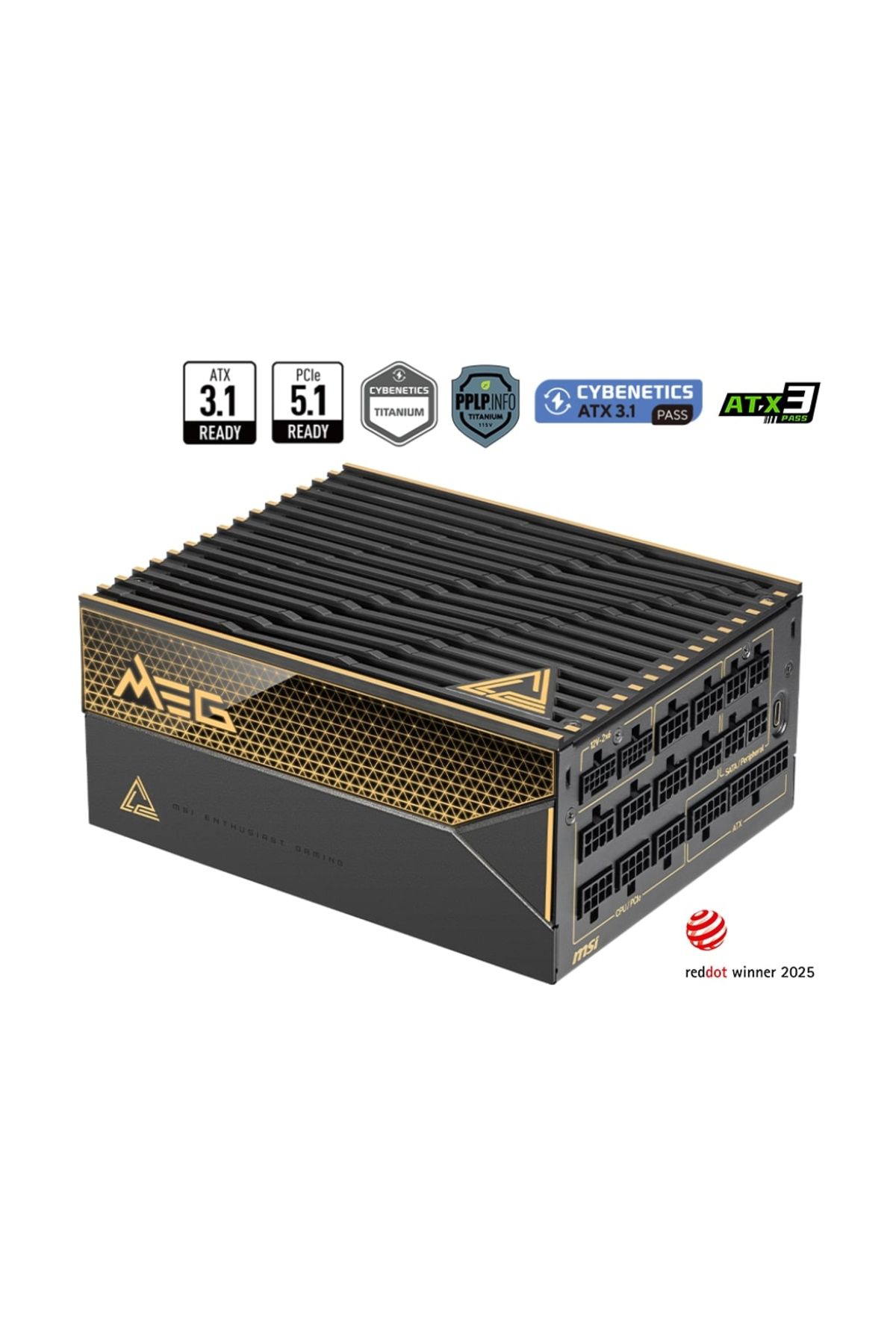 MSI MEG AI1600T PCIE5 1600W 80+ Titanyum Full Modüler Power Supply