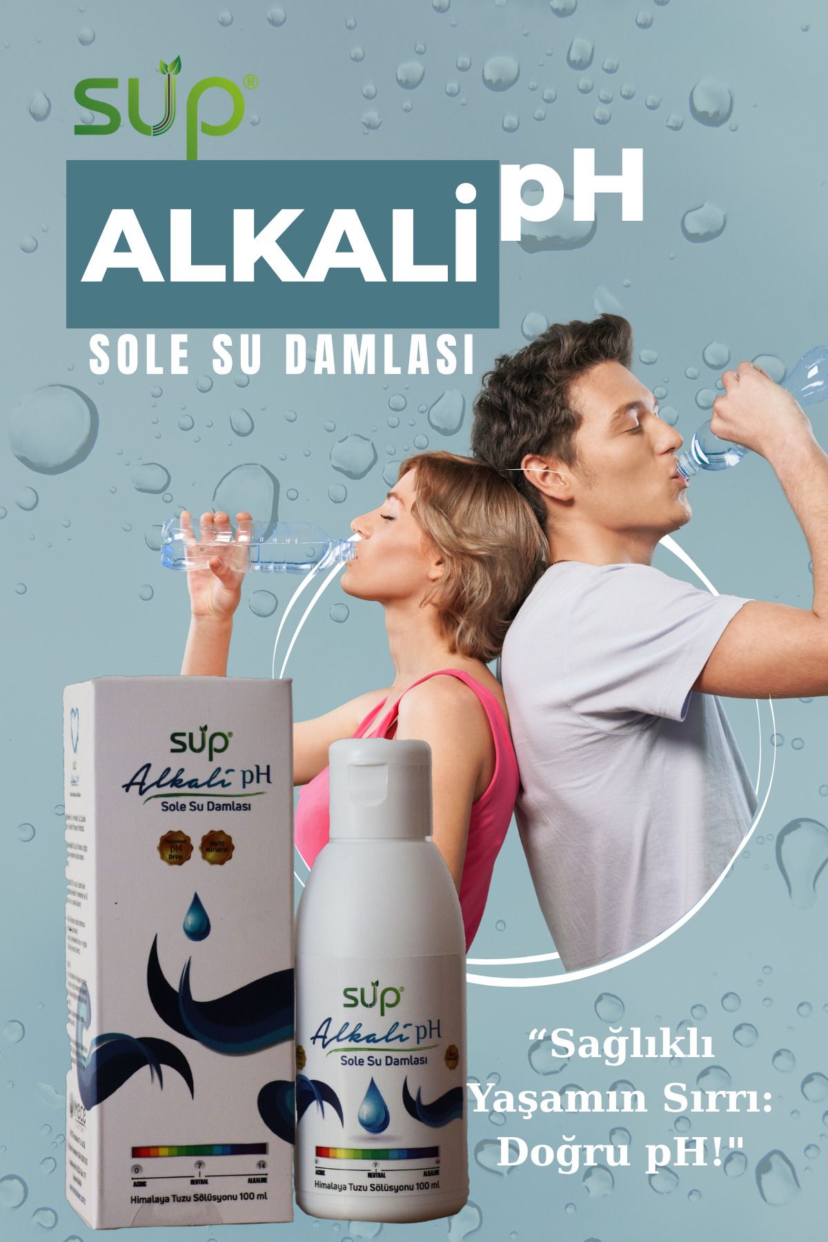 SUP Alkali Su Damlası 100 ml – pH Dengenizi Yükseltin!