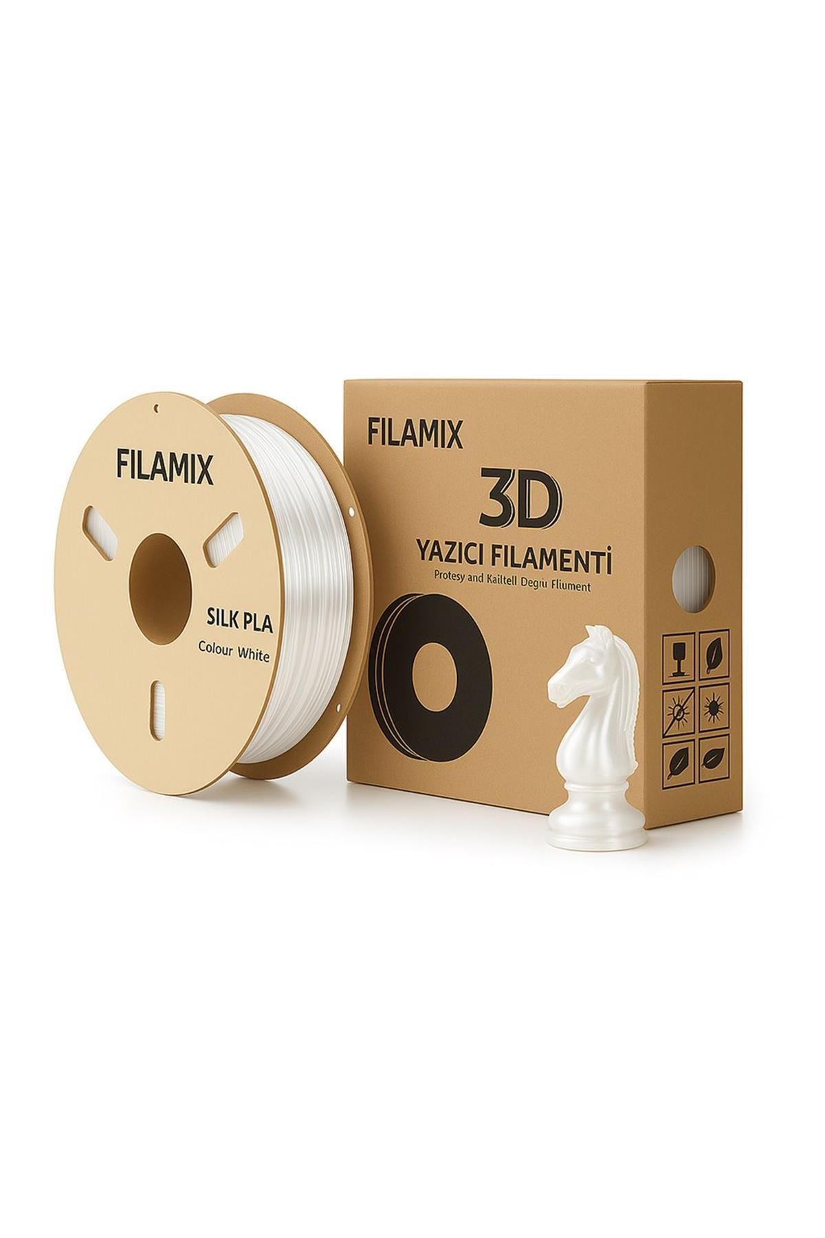 FİLAMİX Urhanshop Filamix Silk Pla Beyaz 1Kg İpeksi Parlaklık