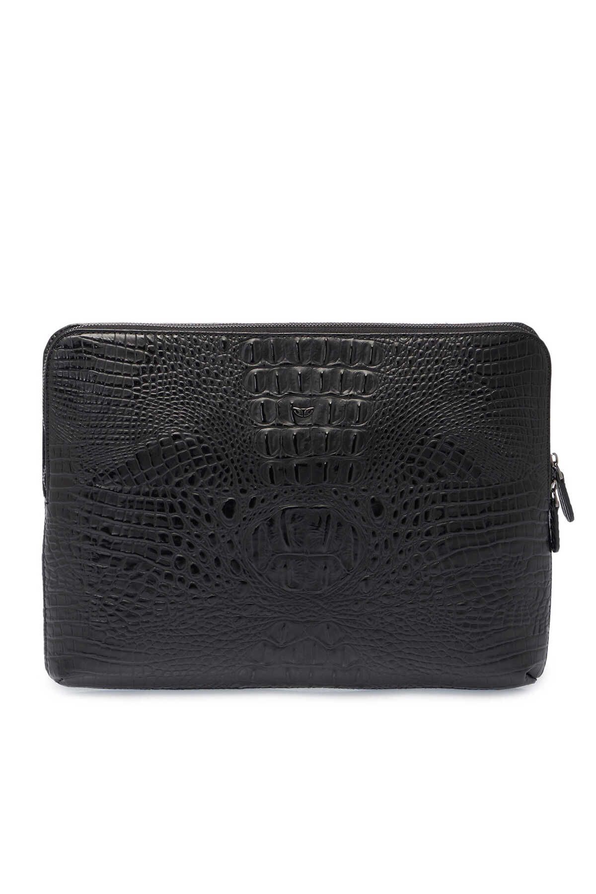 Tergan Siyah Hakiki Deri Unisex Laptop Çantası - S1LC00002951-A03
