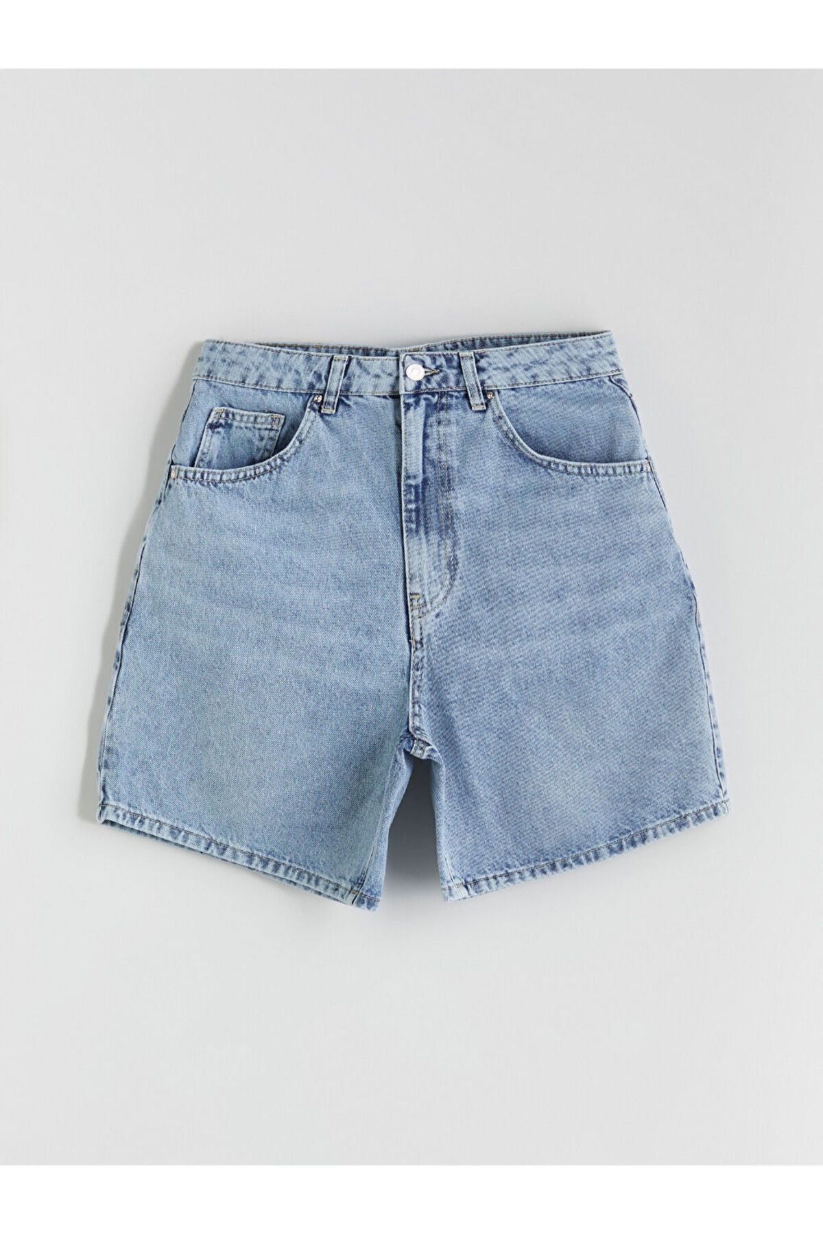 LC Waikiki XSIDE Mavi Mom Fit Kadın Jean Şort