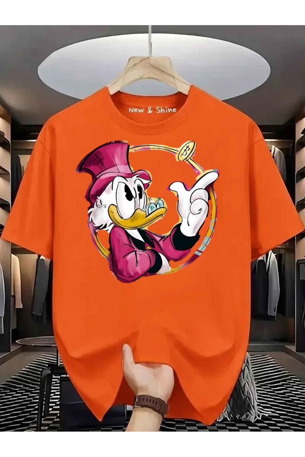 New Shine Donald Duck Baskılı Oversize T-Shirt