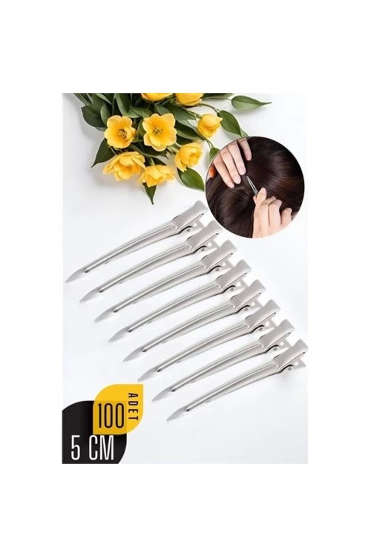 İnnMerry ModaCar Saç Klipsi Metal Toka 100 Adet Absolute Design