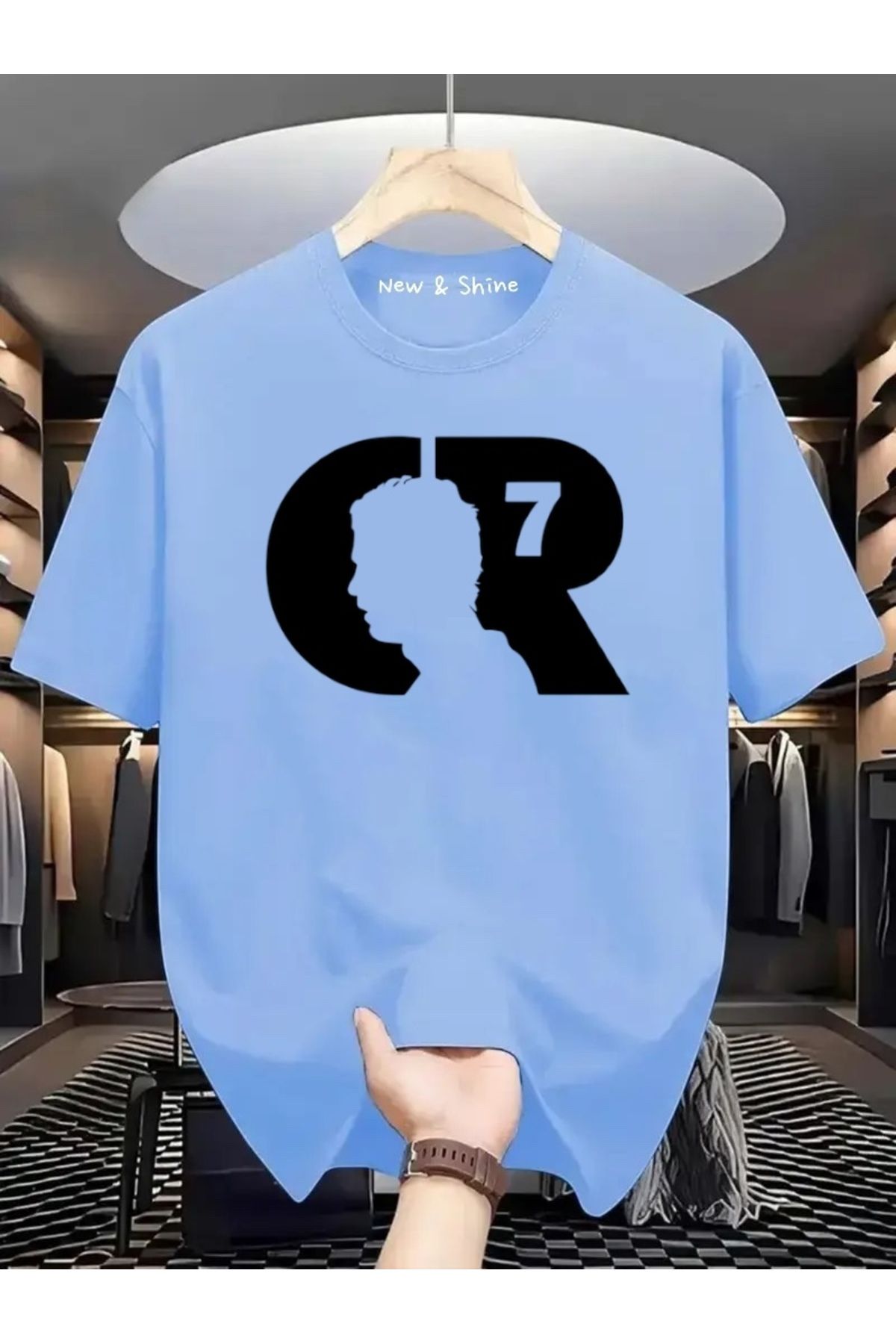 New Shine CR SİYAH Baskılı Oversize T-Shirt