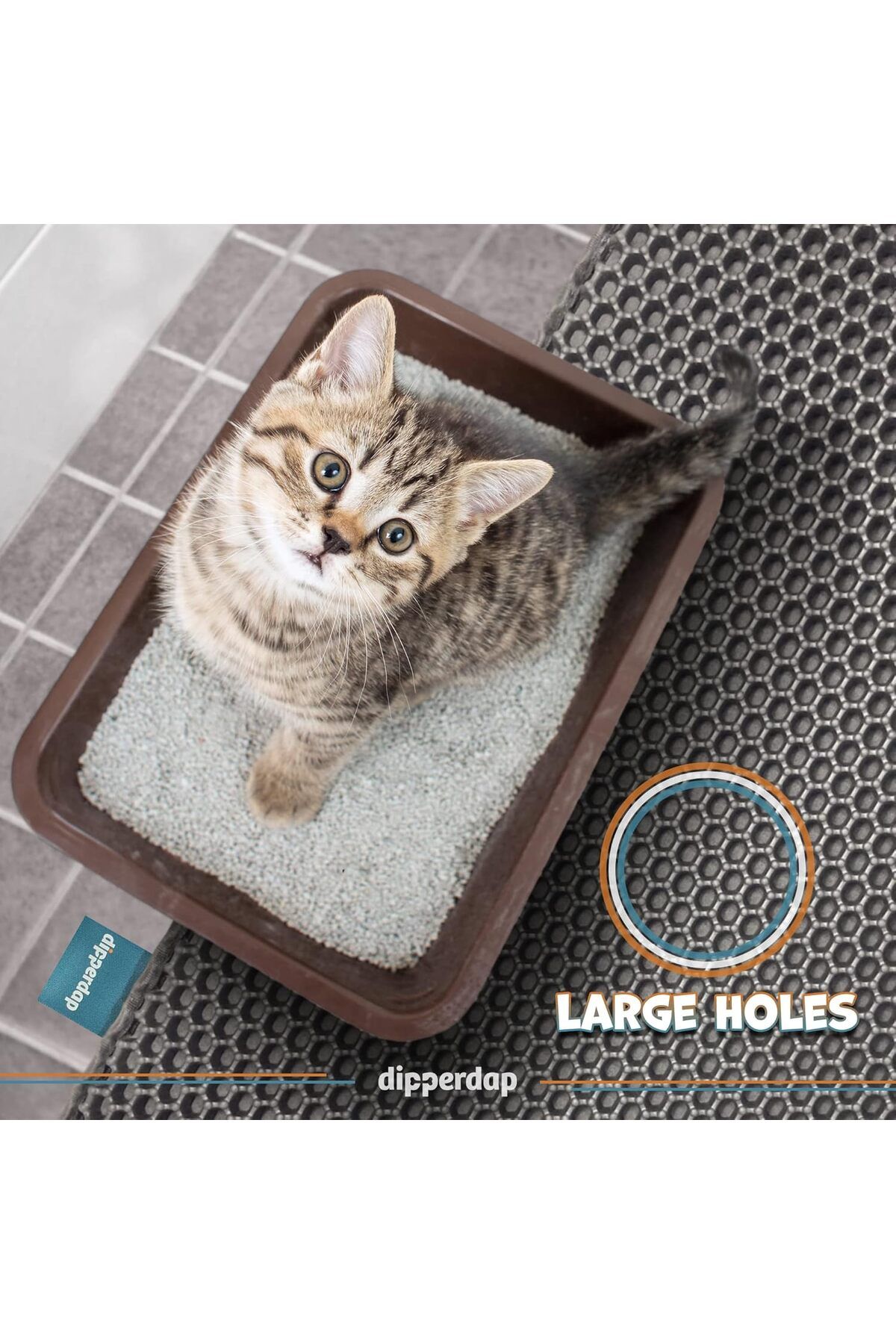 fulina-Cat Litter Trapping Mat,with Hidden Handle,Upgraded Anti-Slip Back Layer,Scatter Control WaterProof 7