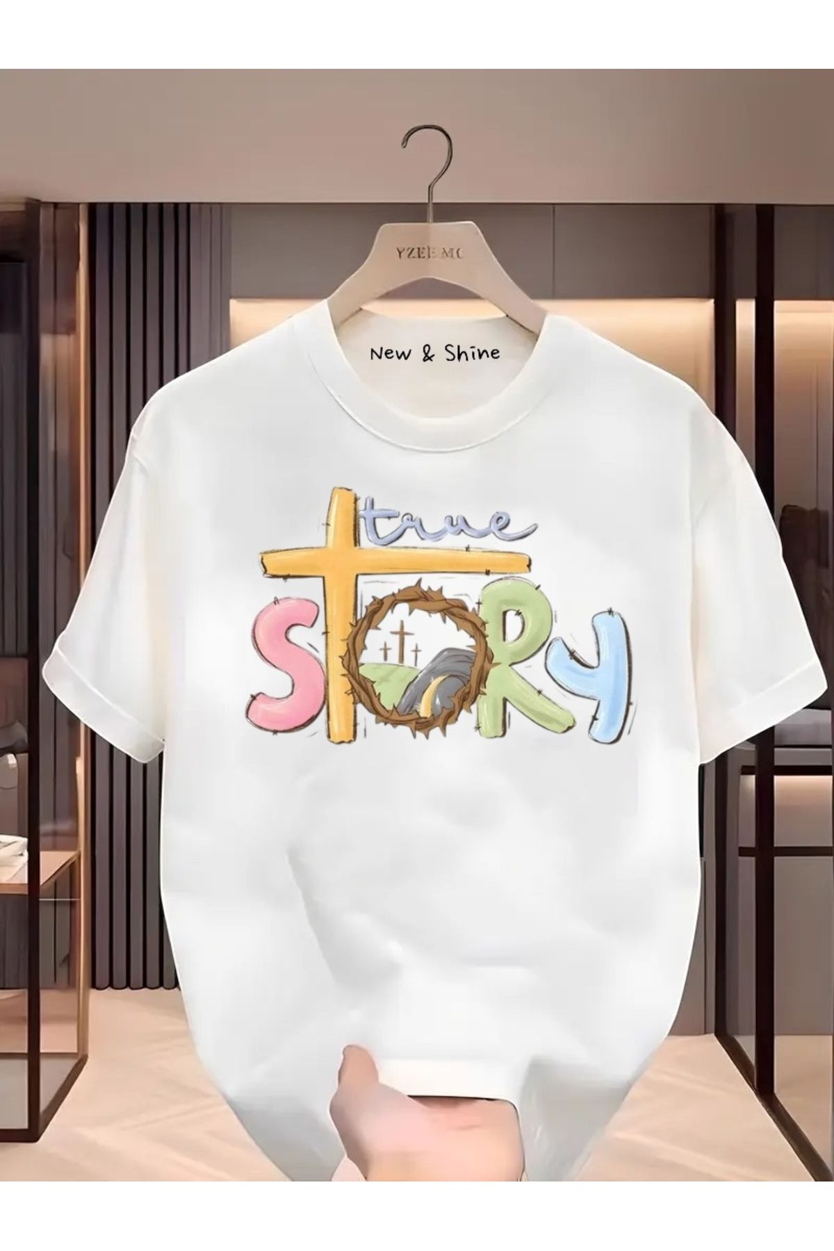 New Shine Time Story Baskılı Oversize T-Shirt