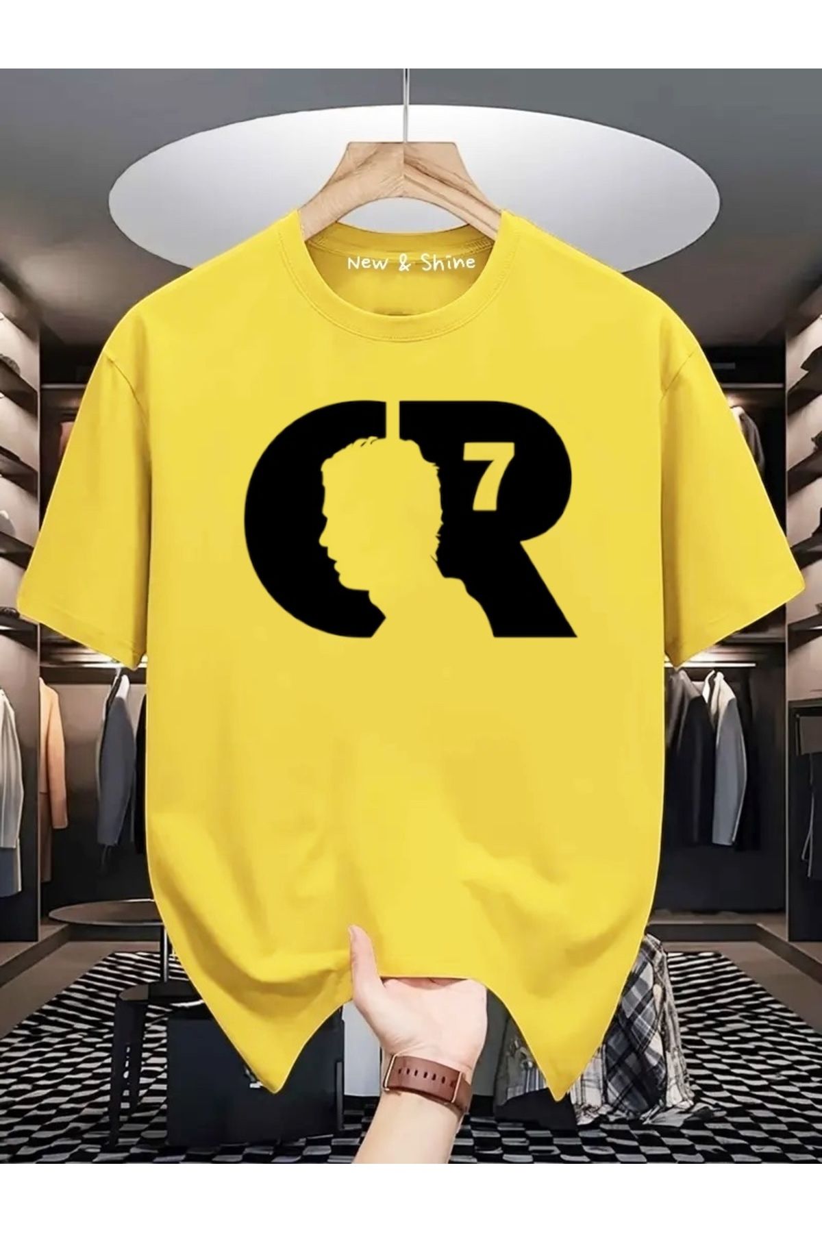 New Shine CR SİYAH Baskılı Oversize T-Shirt
