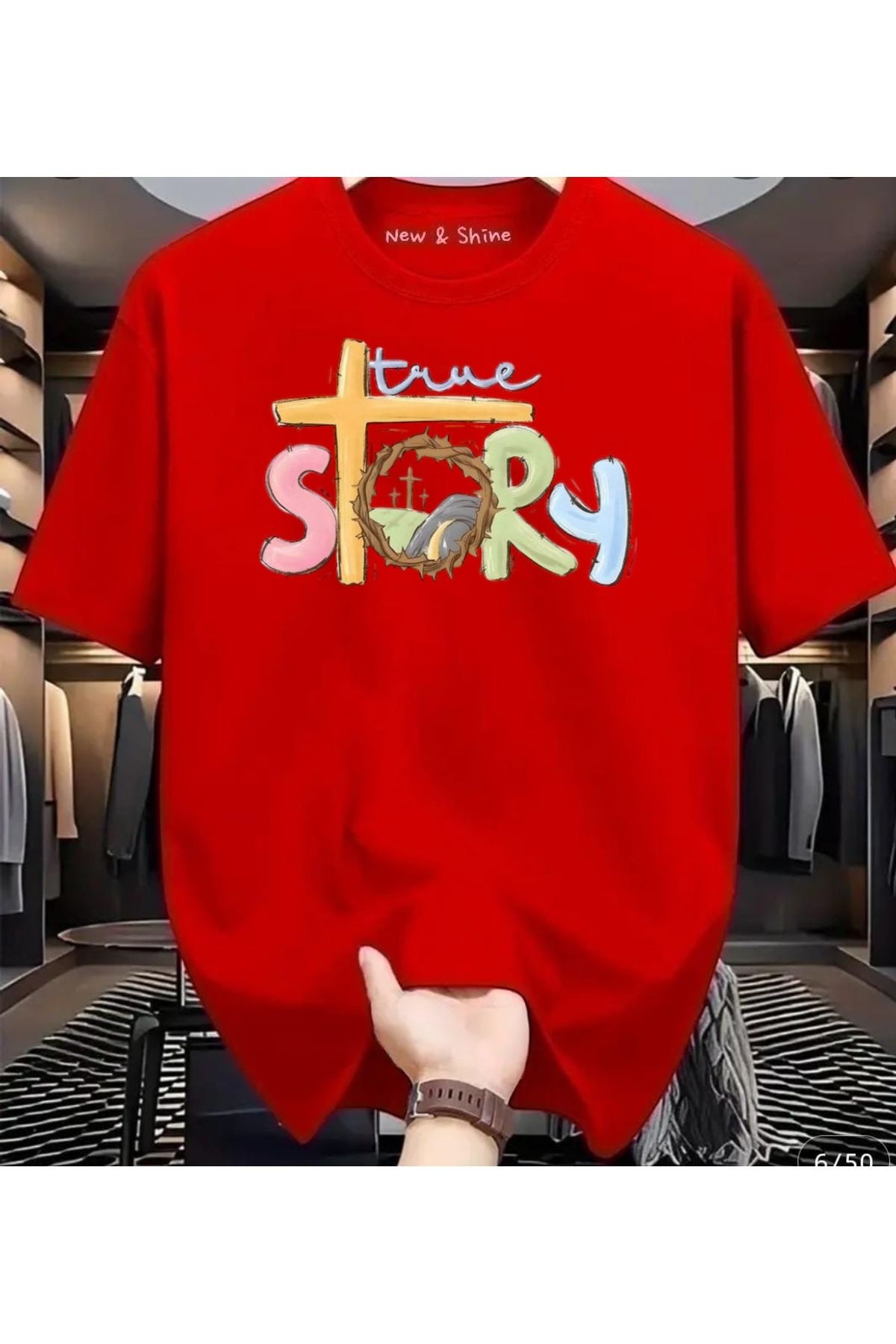 New Shine Time Story Baskılı Oversize T-Shirt