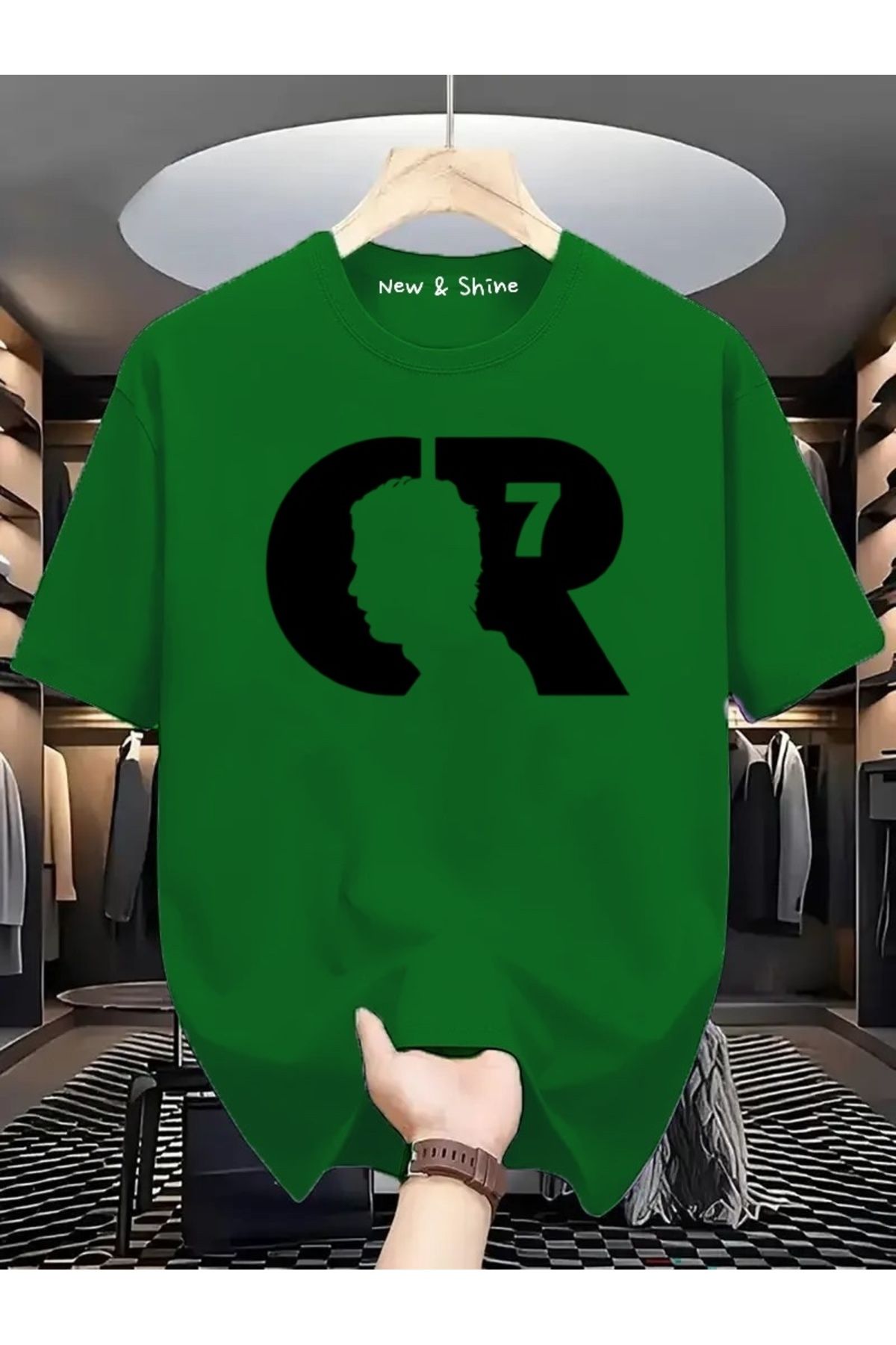 New Shine CR SİYAH Baskılı Oversize T-Shirt